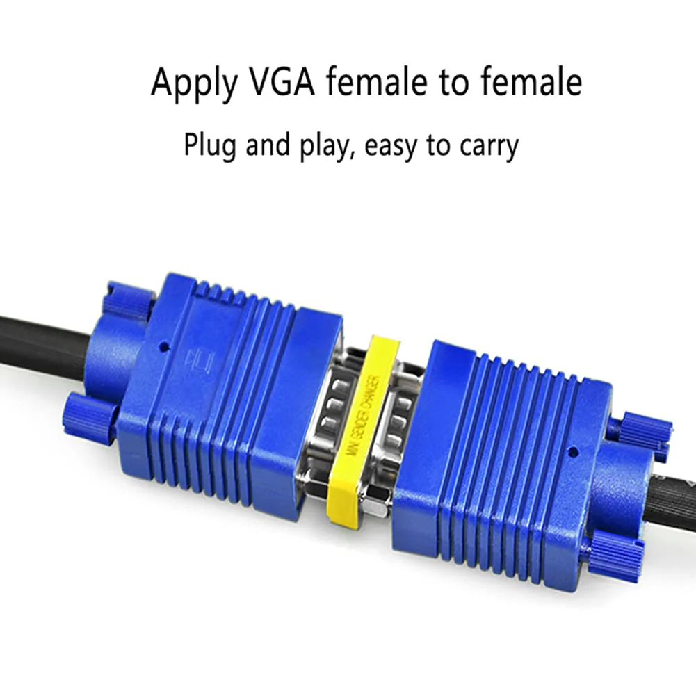 vga to vga 15 vga Connector、Null Modem Adapter Male to Male、Male to Female、vga Female to Female Adapter Extender Dual vga Adapter for 2 Monitors (2, Female to Female) - Image 7