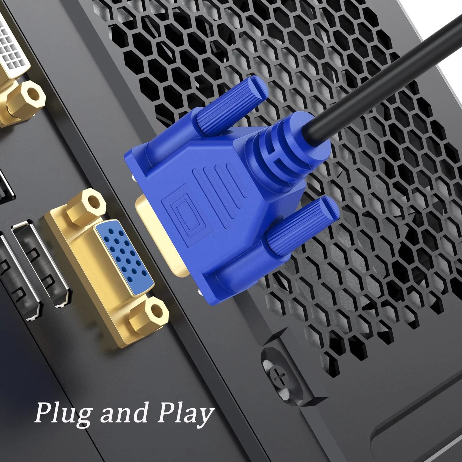 VGA to VGA Cable 50FT, VGA Computer Monitor Cable 50 Feet HD15 VGA Cord 1080P for PC Laptop TV Projector 1 - Image 4
