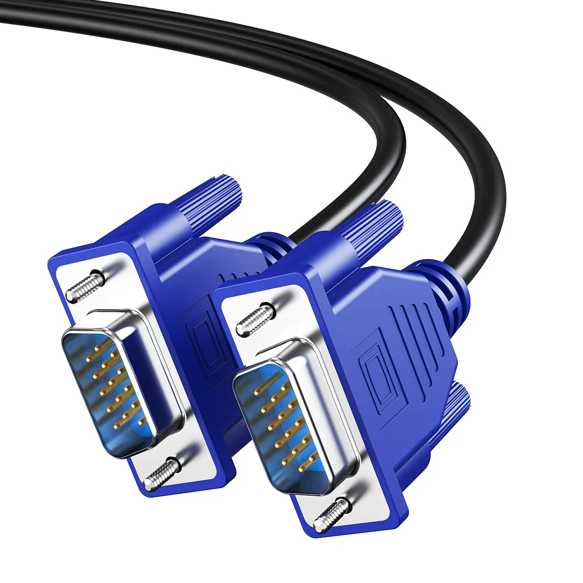 VGA to VGA Monitor Cable 5 Feet, VGA Cord 5 Feet, Male VGA to VGA Male Computer Monitor Cable Adapter Cord HD15 1080P@60Hz Full HD High Resolution for TV Computer Projector TV Docking Station 5 FT/1.5M VGA Blue 1-Pack