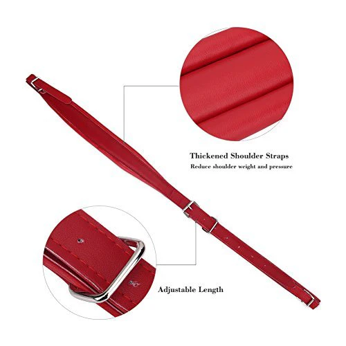 VGEBY Adjustable faux leather accordion strap for 16-120 bass Red - Image 7