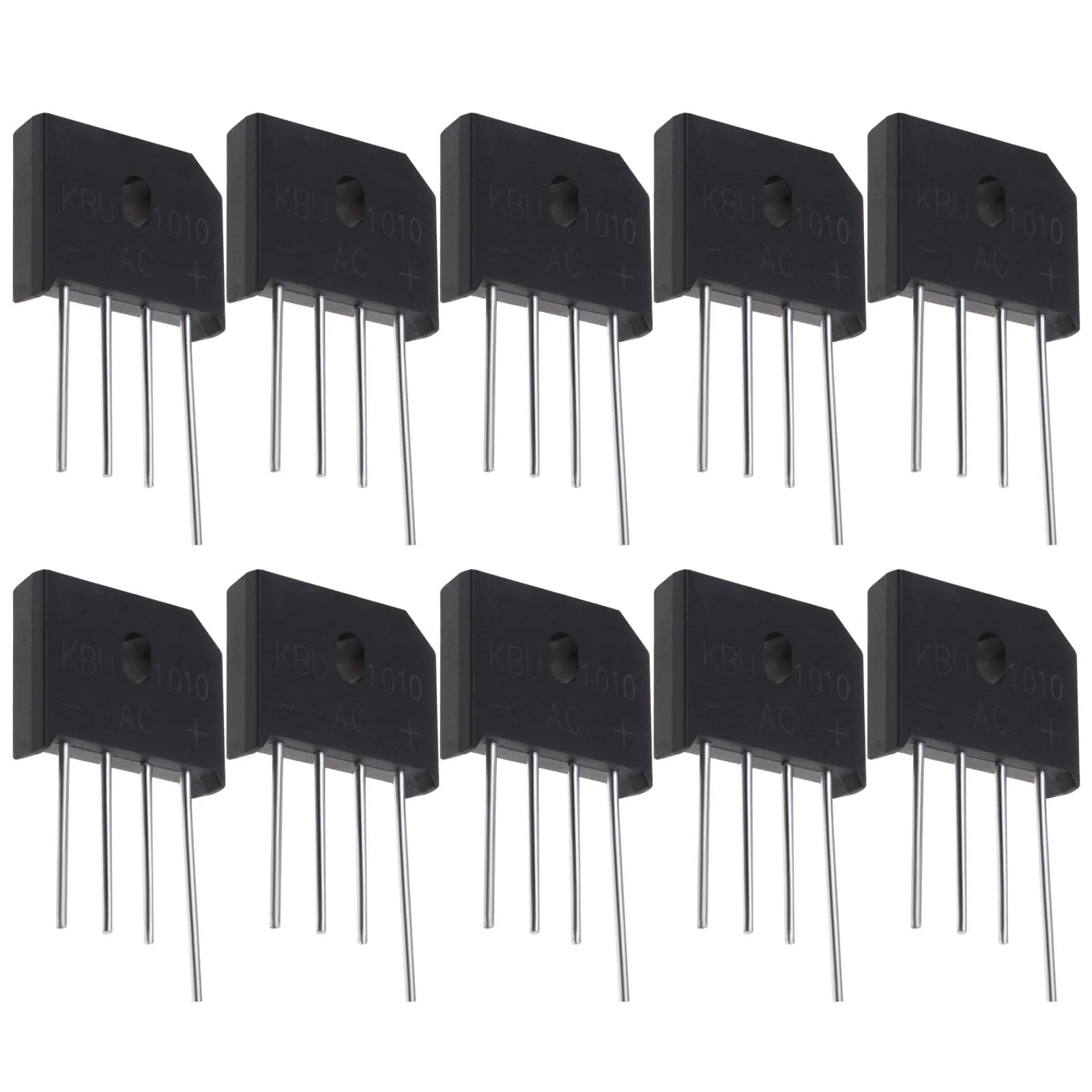 VGOL KBU1010 Bridge Rectifier Bridge Lead Diode 1000V 10A Single Phase Diode Bridge Rectifier for Electronic Circuits Household Appliances Pack of 10