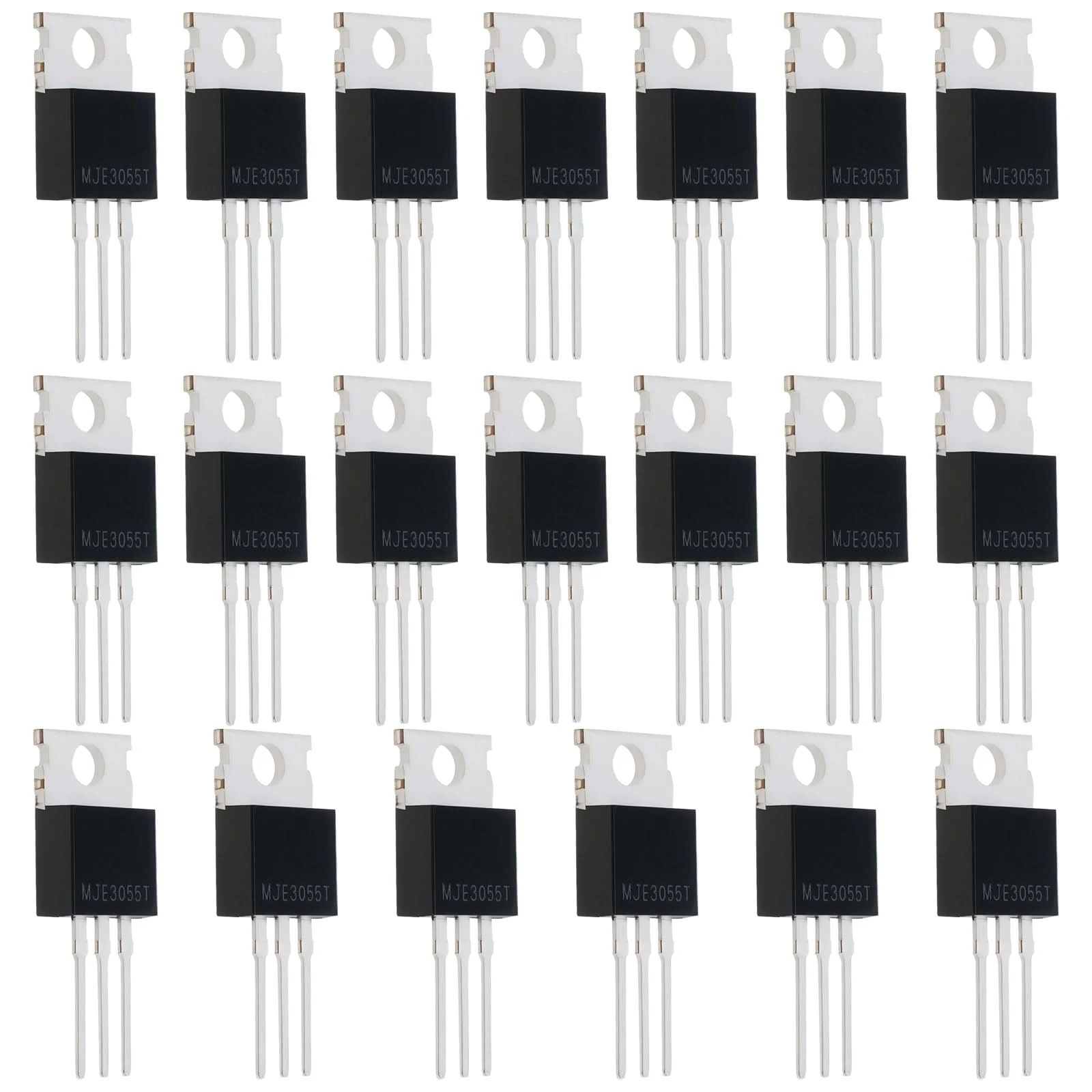VGOL MJE3055T NPN Transistor TO-220 10A 60V 75W 29 x 9.7mm for Power Circuit and General Purpose Amplifier NPN Semiconductor Switch Black Pack of 20