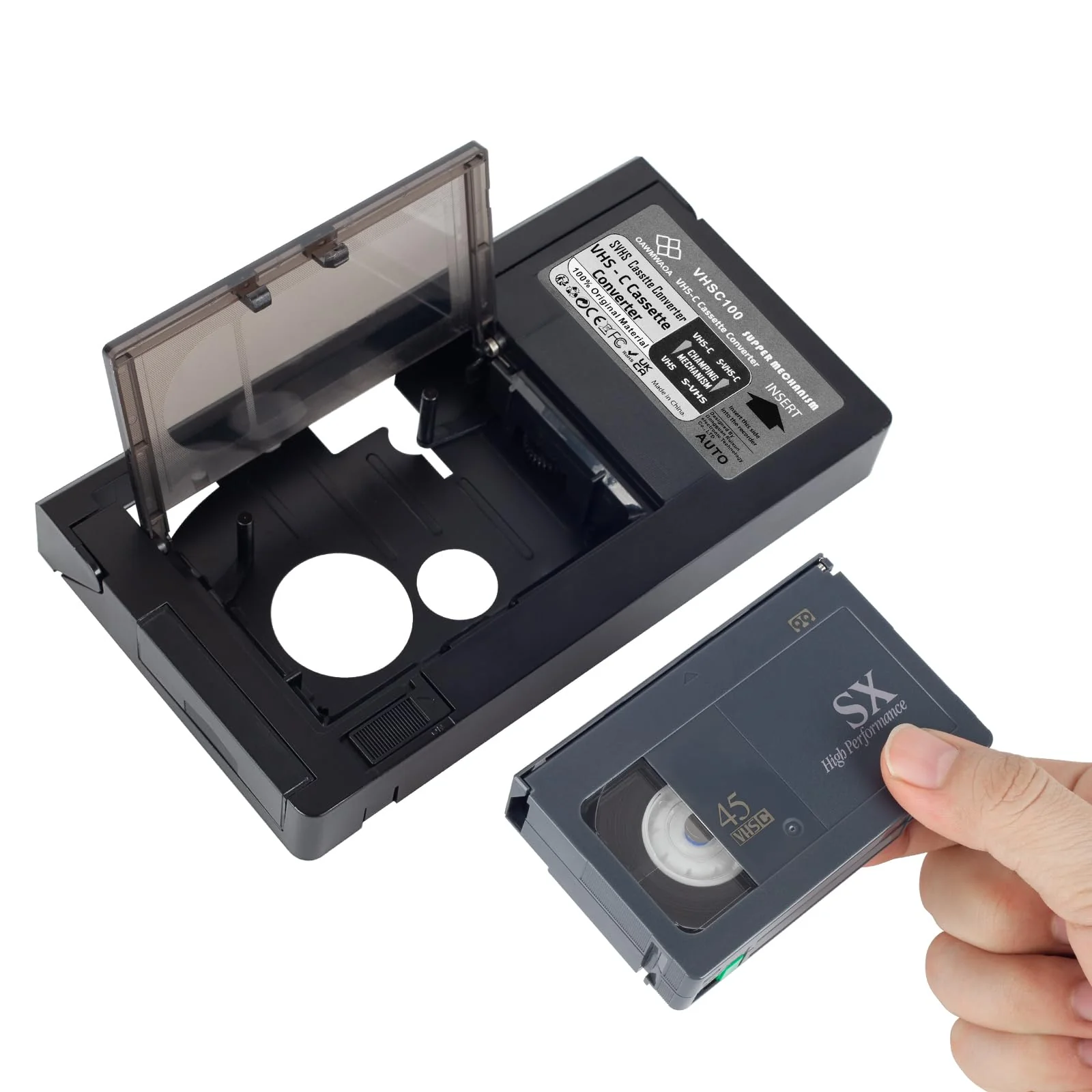 VHS-C Cassette Adapter Compatible with VHS-C SVHS Camcorders Motorized VHS Cassette Converter Not Compatible with 8mm / MiniDV / Hi8 - Image 2