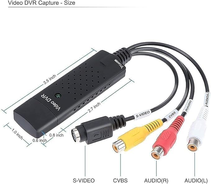 VHS to Digital Converter,RCA to USB Audio Video Converter,USB 2.0 Video Capture Card,Convert VHS to Digital from VHS VCR Mini DV Hi8 DVD for MAC/PC BR116 - Image 5