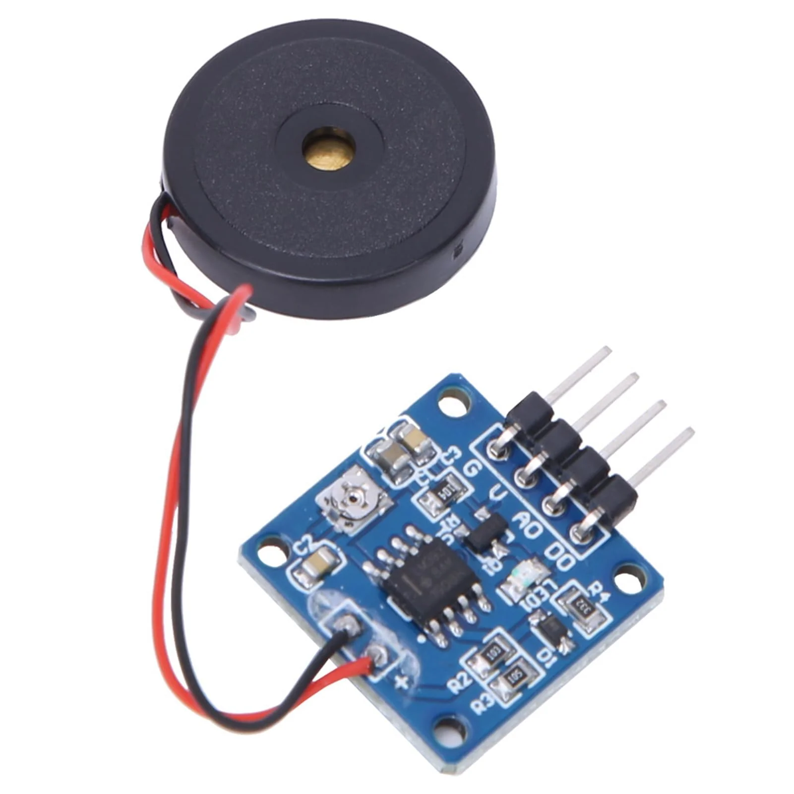 Vibration Switch Module 5.0V DC AD/DO 0.8 x 0.8 Inch Piezoelectric Vibration Tapping Sensor Module