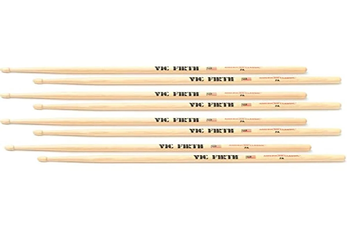 Vic Firth American Classic Value Pack Drum Stick (P7A3-7A1) 7A Wood Tip Value Pack Wood Tip Value Pack (4 Pairs)