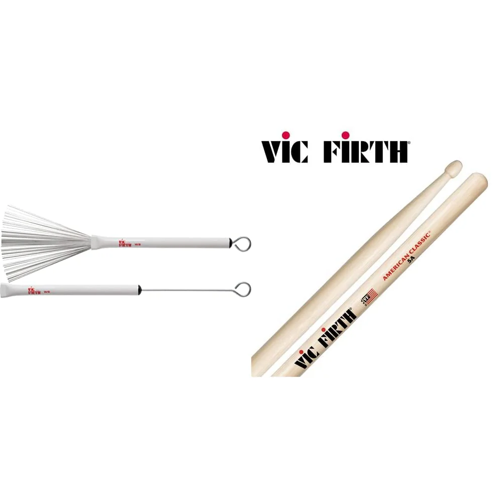 Vic Firth Jazz Brush – plastic handle & American Classic 5A