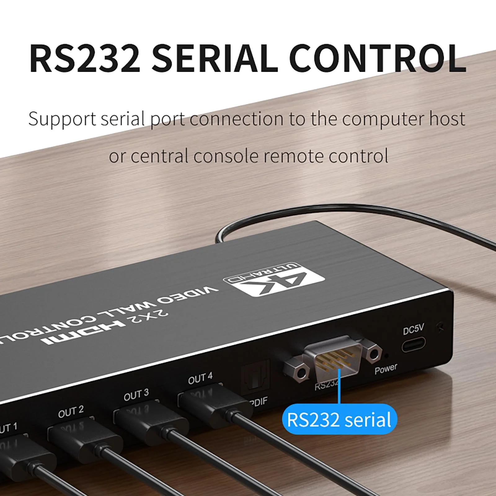Video Wall Controller 2x2 4k, HDMI TV Video Wall Processor,4 tv Screens into 1 Wall Display with 180 Degree Rotate,Multiple tv Screens one Picture, 8 Splicing Modes 2x2,1x2,1x3,1x4,2x1,3x1,4x1 - Image 4