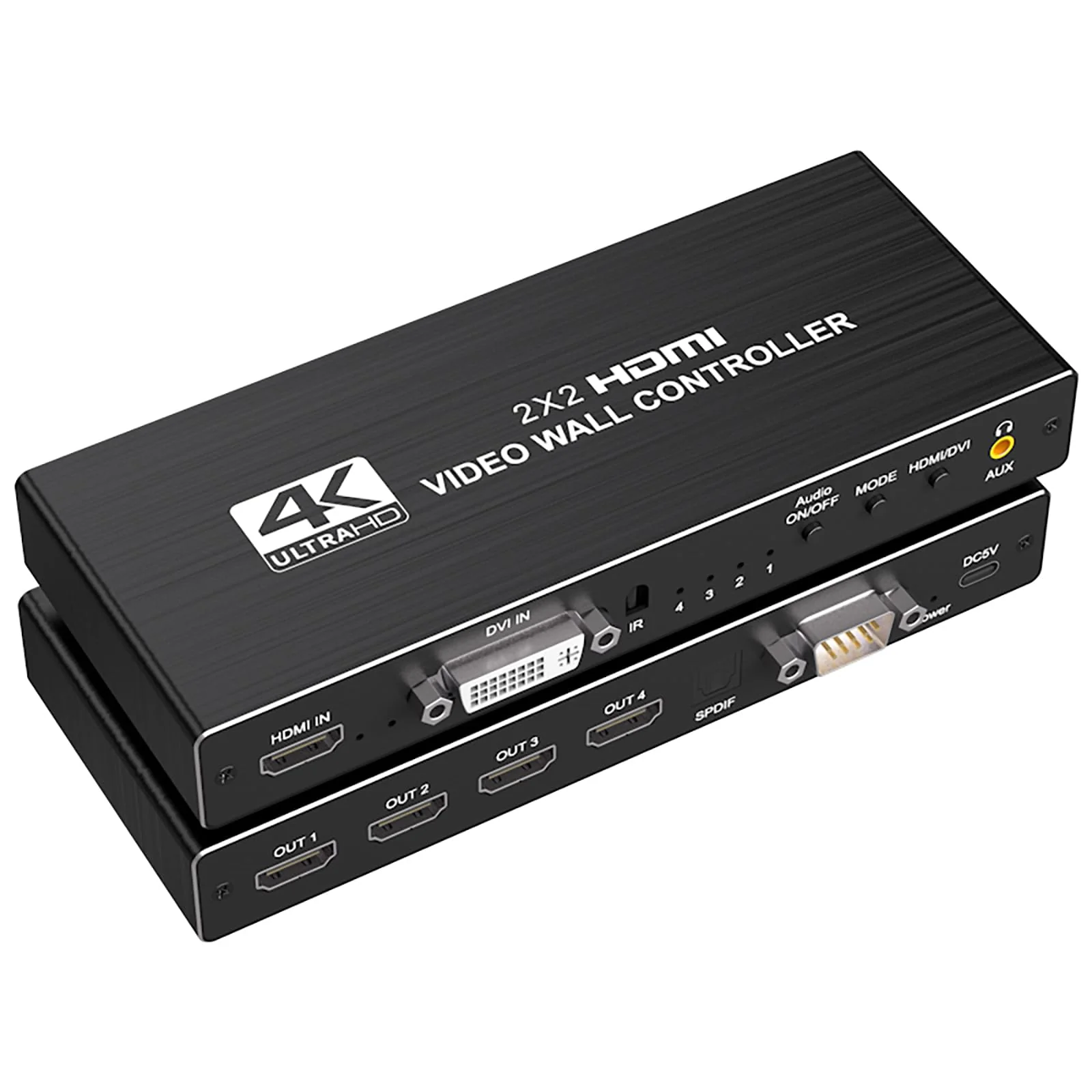 Video Wall Controller 2x2 4k, HDMI TV Video Wall Processor,4 tv Screens into 1 Wall Display with 180 Degree Rotate,Multiple tv Screens one Picture, 8 Splicing Modes 2x2,1x2,1x3,1x4,2x1,3x1,4x1 - Image 8