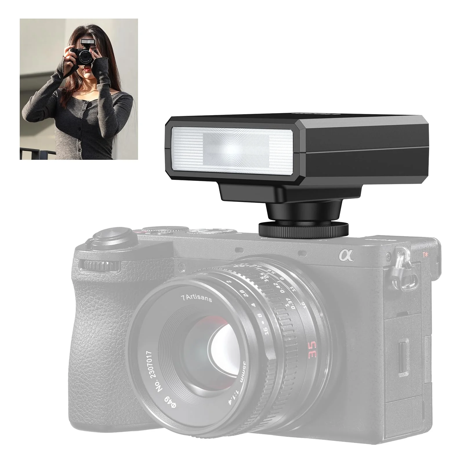 VIJIM LM20 Mini Flash Speedlite for Canon/Fuji/Sony/Nikon/Panasonic Olympus Pentax, Digital Camera Speedlight, L044GBB1