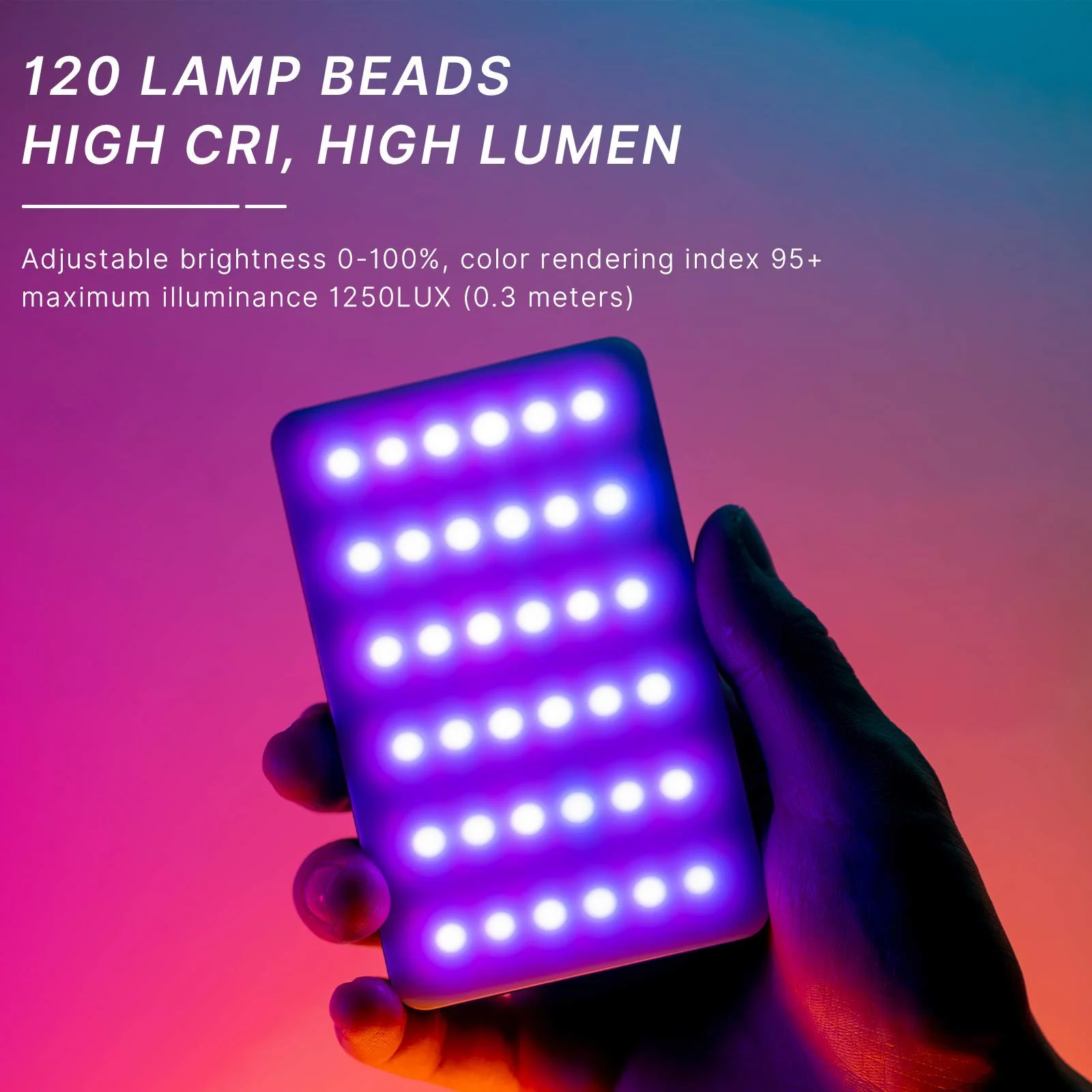 VIJIM VL120 RGB Video Light, Portable LED Camera Light Panel 0-360 Full Color, CRI 95+ 2500-9000K LED 3100mAh Rechargeable DSLR Lighting for Vlogging, Photography, Video Conference - Image 9