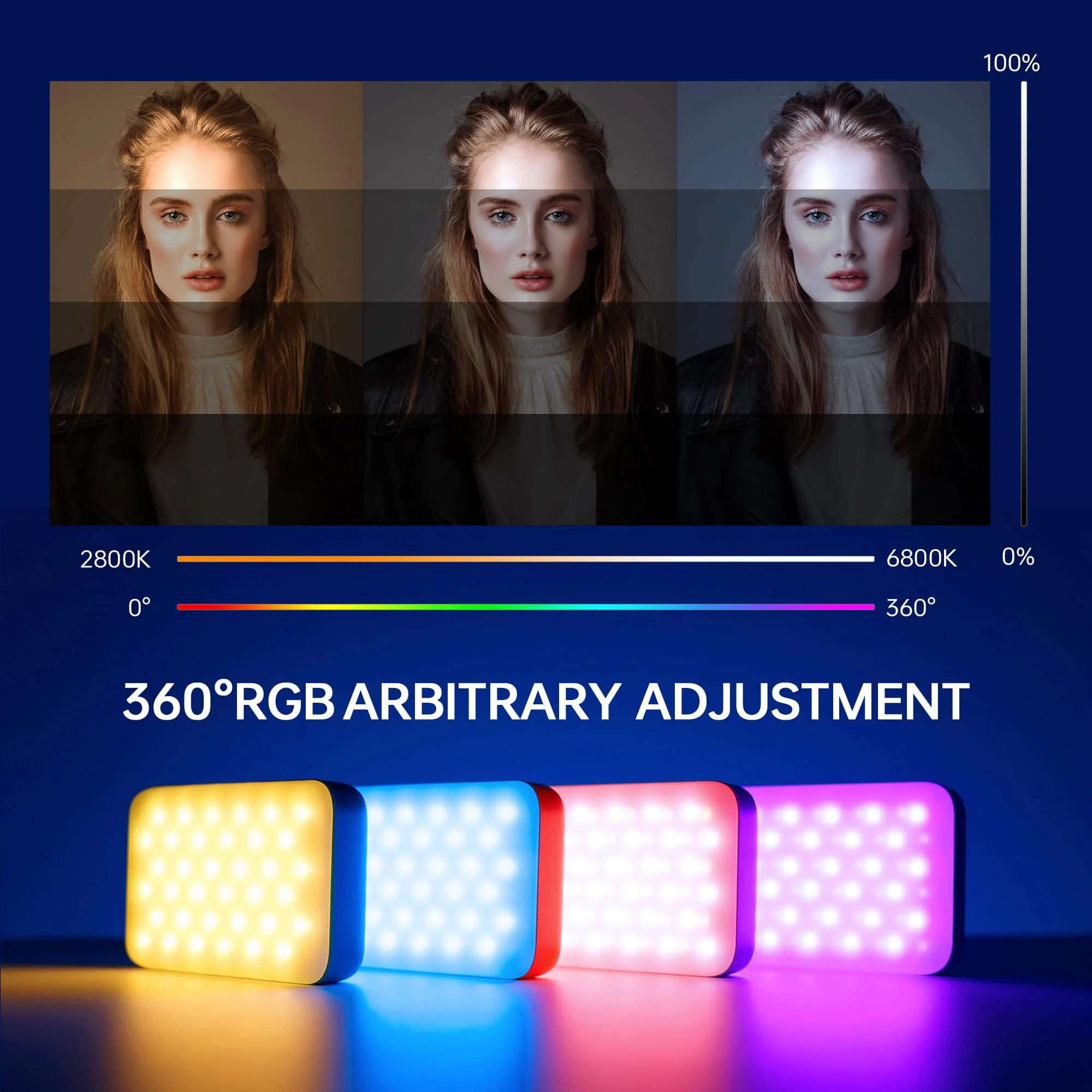 VILTROX RGB Video Light, Selfie Light, Portable LED Phone Light with Clip, Rechargeable on Camera Video Light with App Control, for Phone,Laptop,Camera,iPad, video recording for TikTok,YouTube,Vlog - Image 3