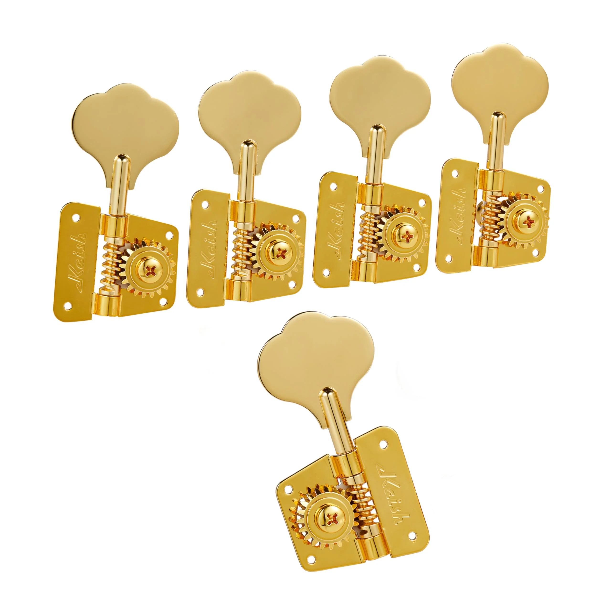 Vintage 70s Cloverleaf 5 String Bass Tuners 5 String Bass Tuning Machine Heads Bass Tuning Keys for JB Jazz Bass/PB Precision Bass Gold 4R1L 5 String 4R1L
