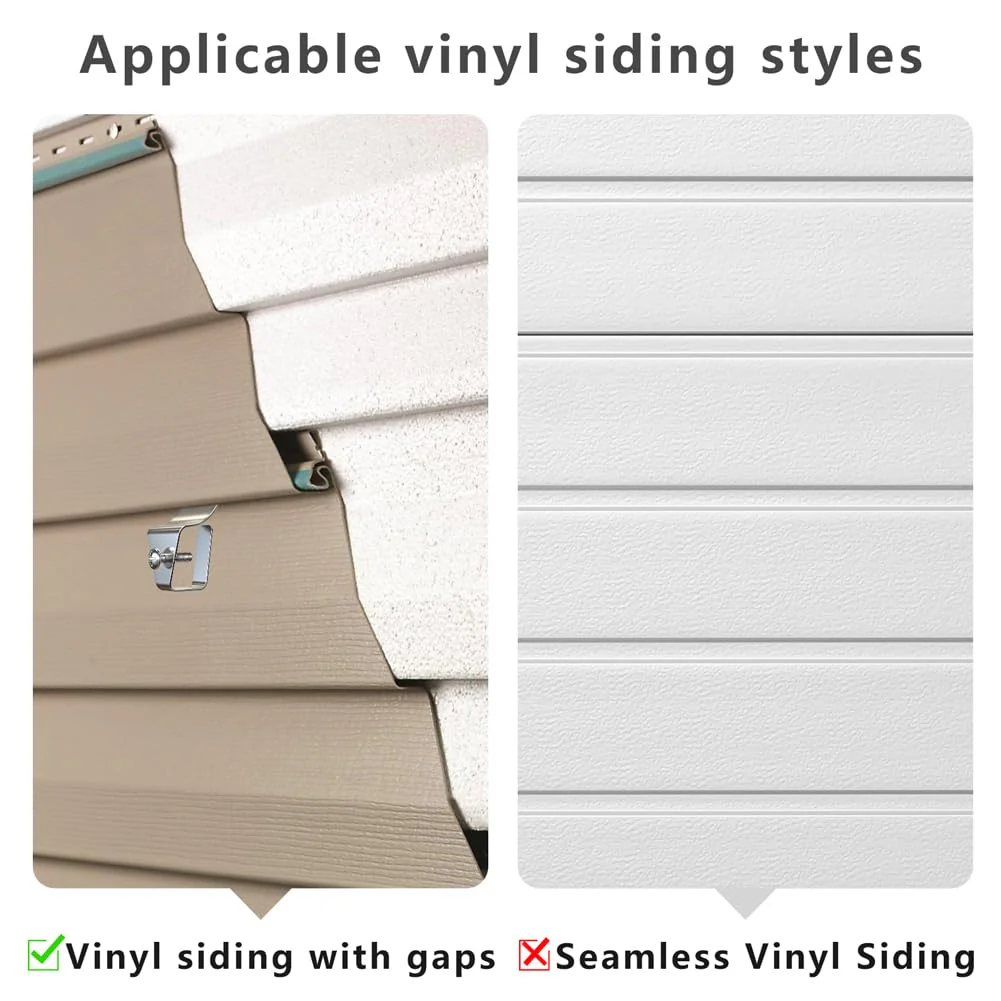 Vinyl Siding Clip Hooks for All-New Outdoor Camera, No-Hole Needed Outdoor Siding Hanger Mounting for Home Security Camera, Vinyl Siding Mount,12 Pack - Image 2