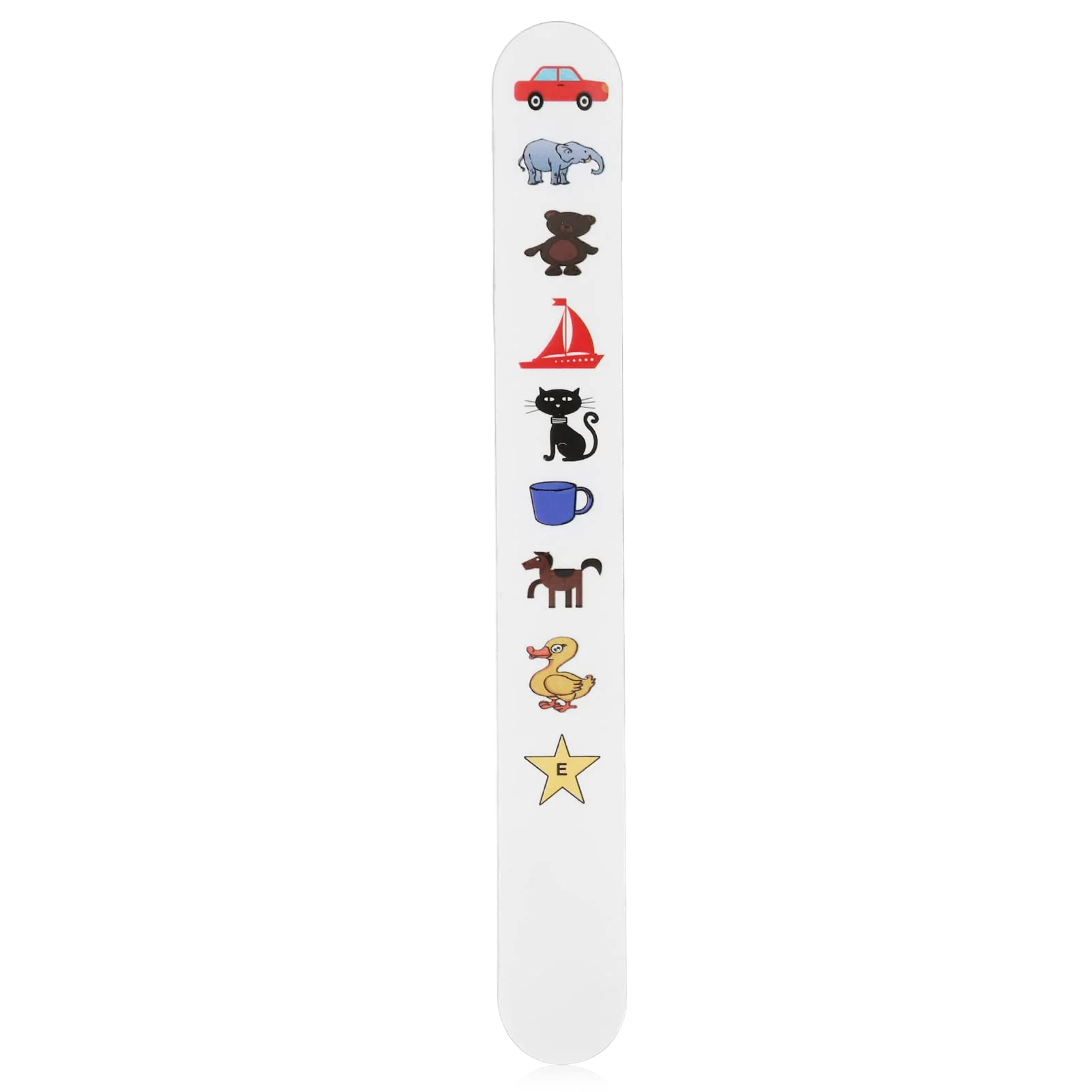 Vision Tester for Children, Vision Tester with Fixation Rod for Children, Vision Tester with Clear Fixation Rod with Colourful Animal Patterns, Waterproof Coating, Thick Vision Test Card (No. 1)