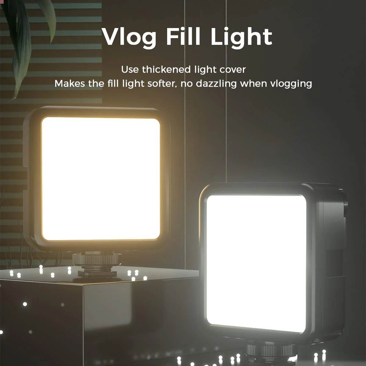 VL-81 LED Video Light w Softbox, Portable Light for Photography Cold Shoe On-Camera Video Lights CRI95+ 3200K-5600K Bi-Color 3000mAh Rechargeable Dimmable Vlog Light for DSLR Camera Gopro - Image 2