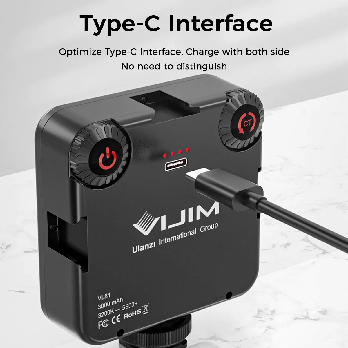 VL-81 LED Video Light w Softbox, Portable Light for Photography Cold Shoe On-Camera Video Lights CRI95+ 3200K-5600K Bi-Color 3000mAh Rechargeable Dimmable Vlog Light for DSLR Camera Gopro - Image 5