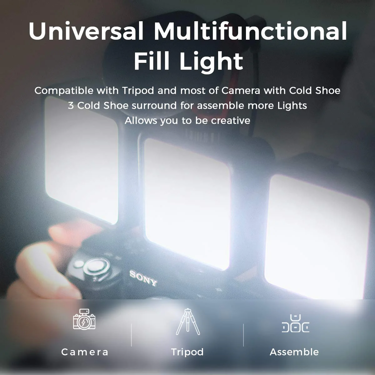 VL-81 LED Video Light w Softbox, Portable Light for Photography Cold Shoe On-Camera Video Lights CRI95+ 3200K-5600K Bi-Color 3000mAh Rechargeable Dimmable Vlog Light for DSLR Camera Gopro - Image 6