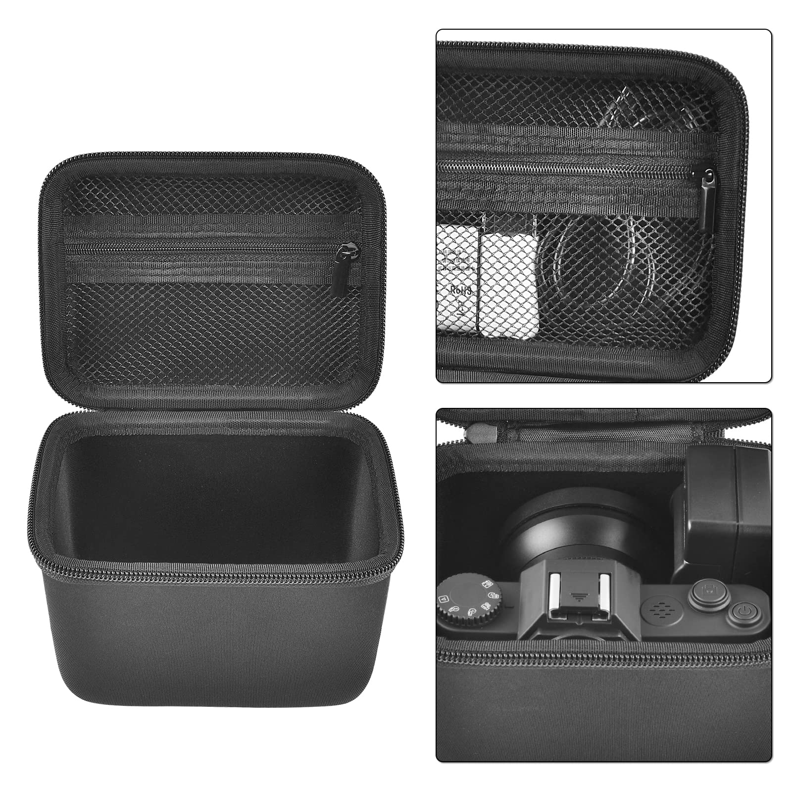 Vlogging Camera Case Compatible with Duluvulu/for TEBNGIHNM/for zheozeig/for Oiadek 4K Digital Cameras for Youtube. Vlog Camera Carrying Storage for Lens, Cable and Other Accessories (Box Only) Black - Image 4