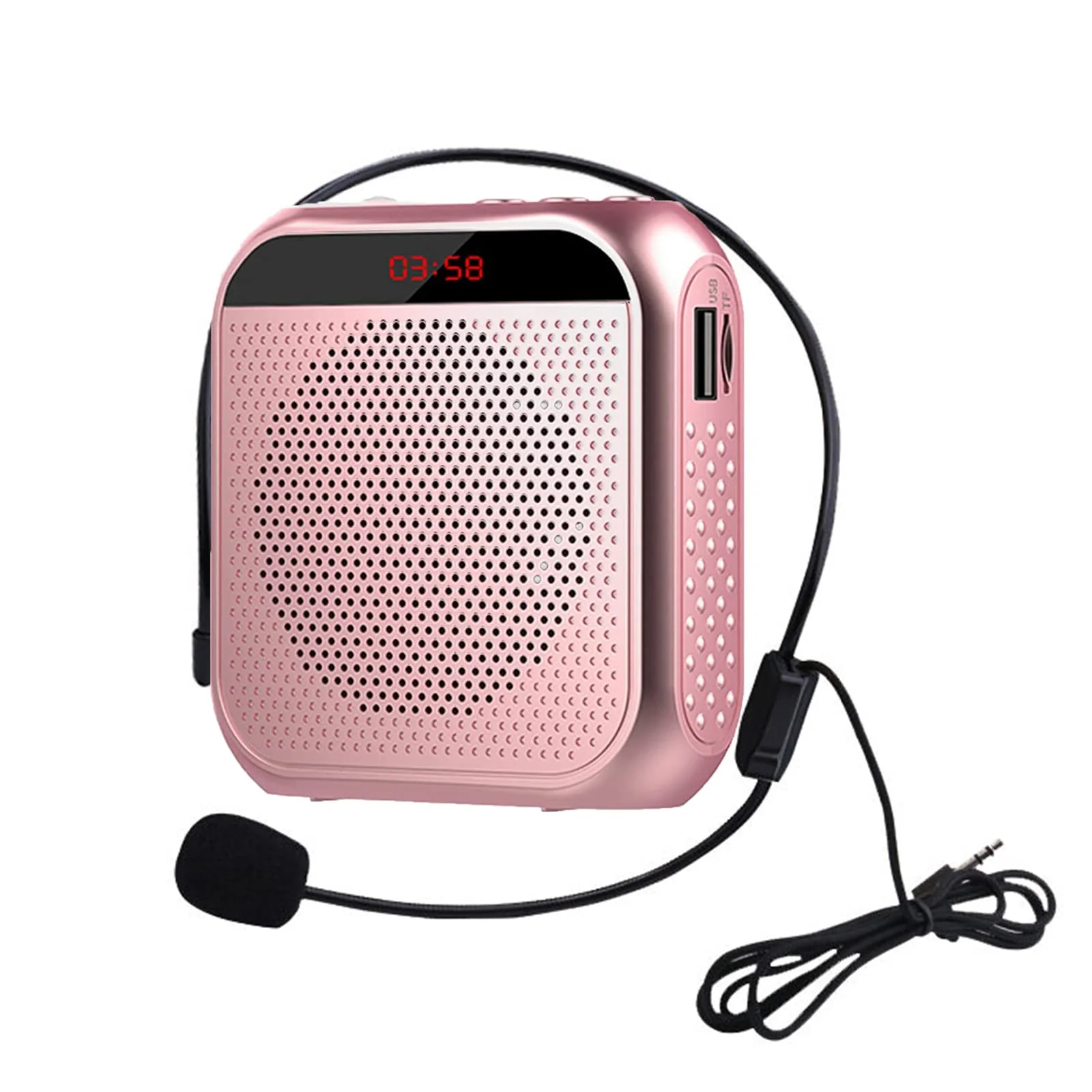 Voice Amplifier for Teachers,Rechargeable Portable Microphone with Speaker,Portable Pa System for Outdoors, Teaching, Meeting, Presentation, etc(Rose Gold) Rose Gold