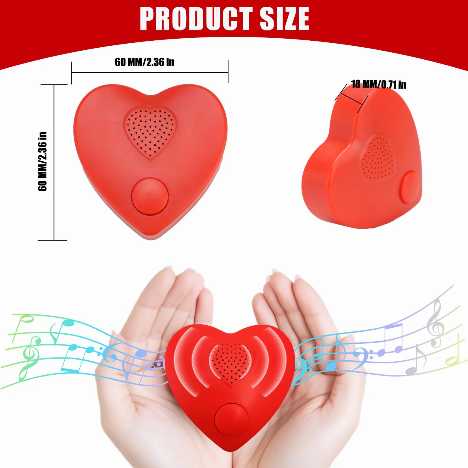 Voice Recorder, 16min USB Downloadable & Recordable Sound Chips Module for Stuffed Animals,Personal Voice Message for Mother's Day Christmas Plush Toy & DIY Creative Gifts for Boys, Girls (Red) XIN09-Download & Record - Image 2