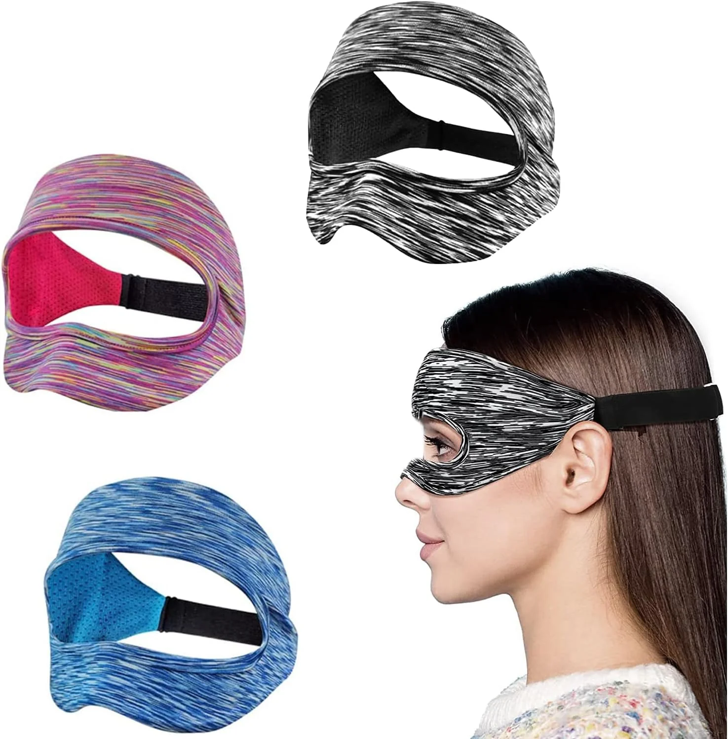 VR Eye Mask Cover Breathable Sweat Band with Oculus Go Quest 2 Adjustable Sizes for VR Glass VR Accessories（3pcs）