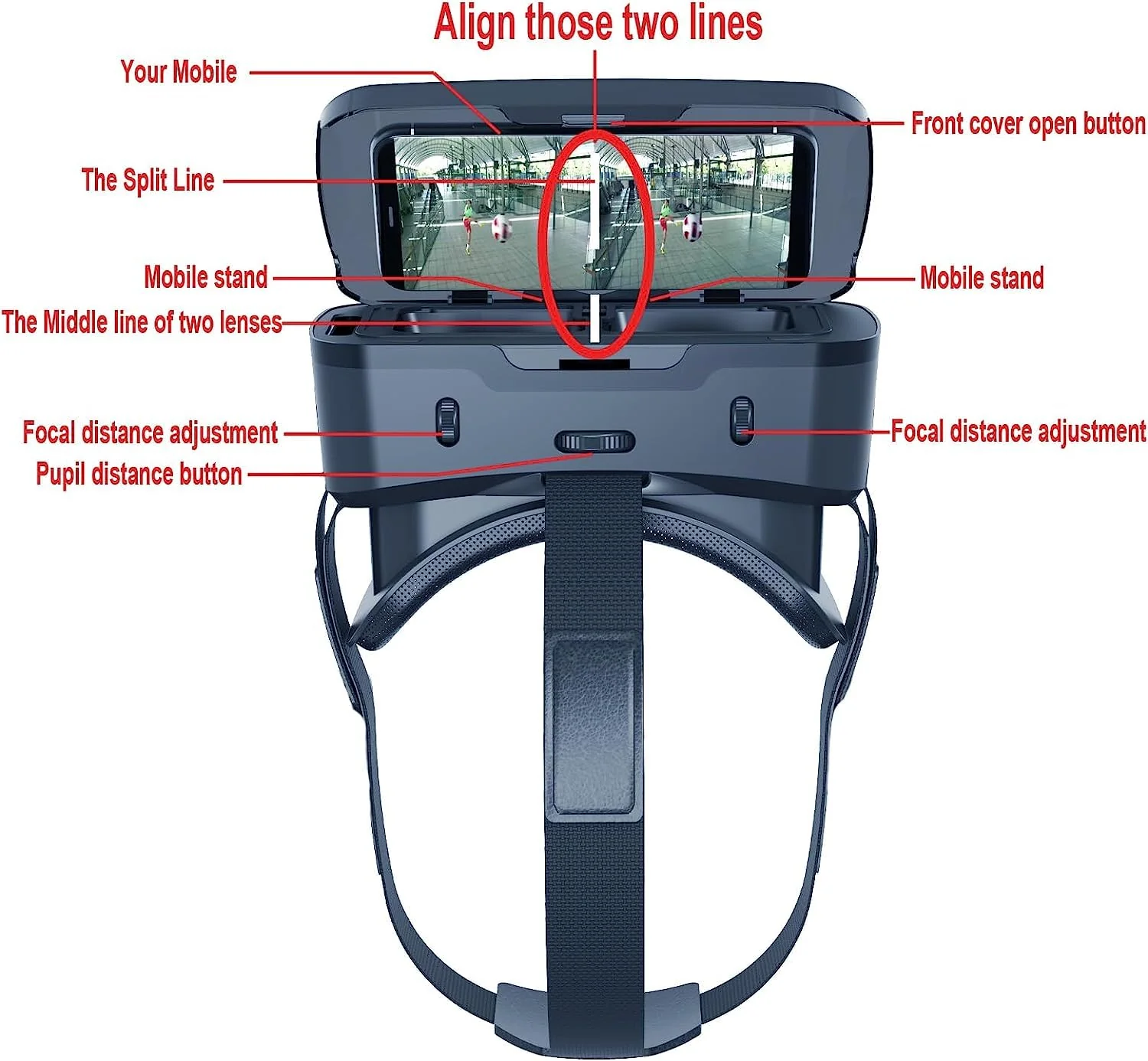VR Headsets for Phone Cell Phone Virtual Reality headsets 3D Glasses Helmets VR Goggles for TV Movies Video Games Compatible to iOS Android Support 4.7” to 7.3” Mobile Screen with Controller (BR95) BR95 - Image 4