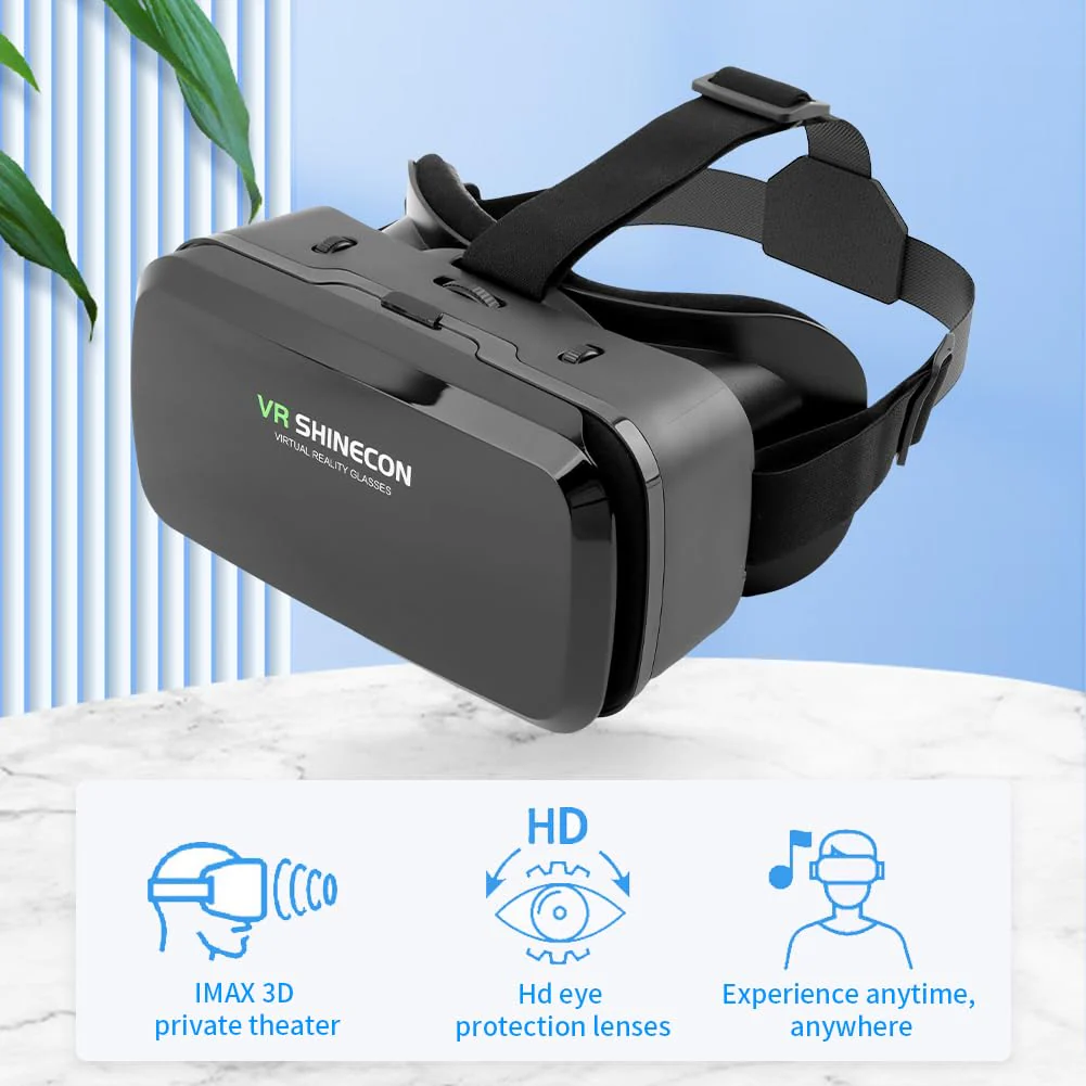 VR Headsets Virtual Reality Headsets for Phone Cell Phone 3D Glasses Helmets VR Goggles for TV Movies Video Games Support 4-6inches Mobile Screen,100° Large Viewing Angle(Black) Black - Image 8