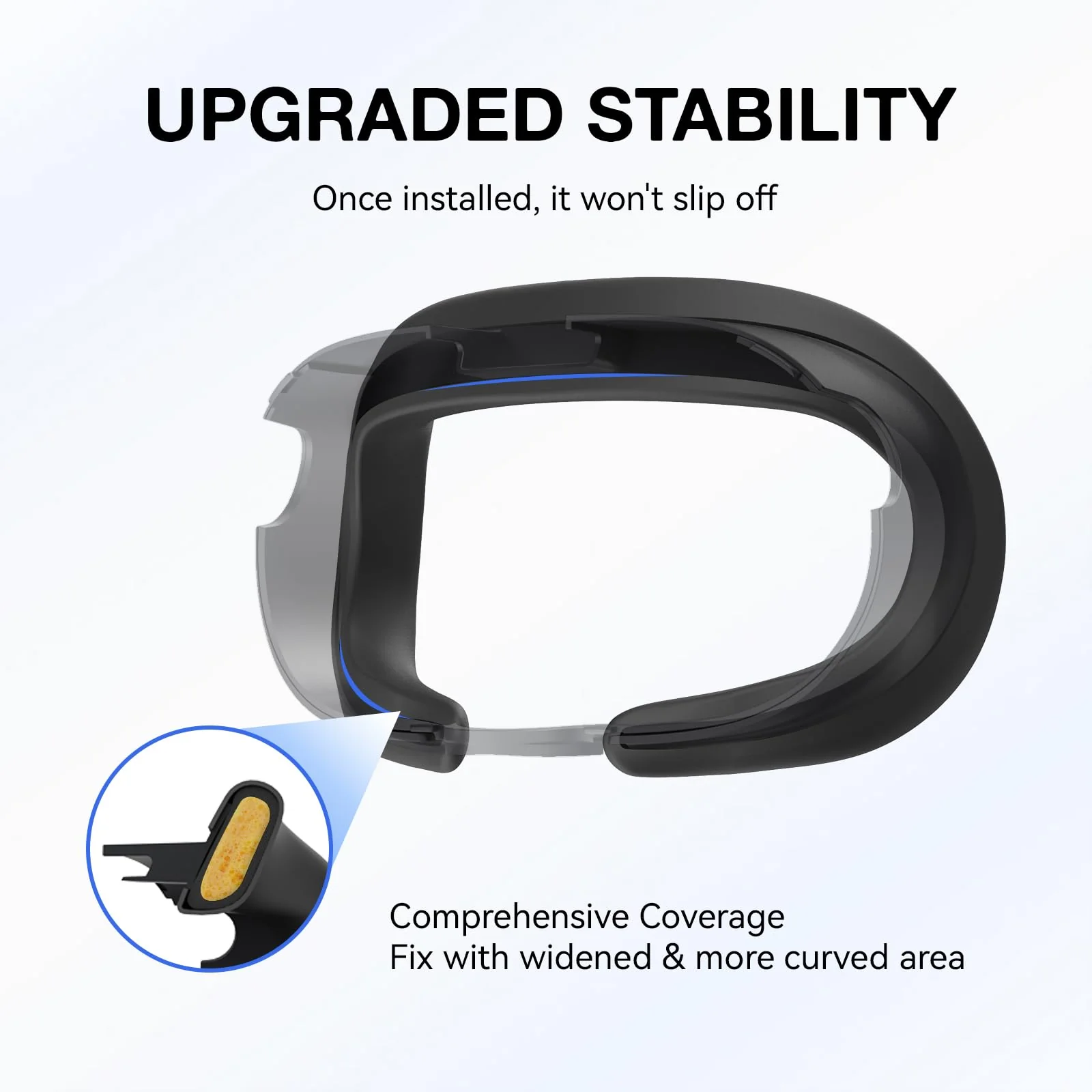 VR Silicone Face Pad Cover for Meta Quest 3 Original Headset Accessories, VR Face Cushion Pad Mask for Oculus Quest 3 Headset Face Pad (Black) Black - Image 4