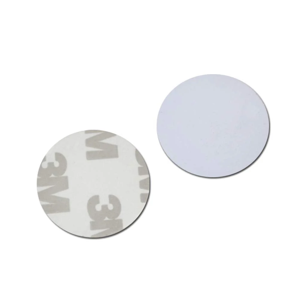 Waizmann.IDeaS 10x RFID Tag 125Khz Coin 25 mm Diameter PVC Transponder Waterproof Self-Adhesive (Not Writeable Only Read)