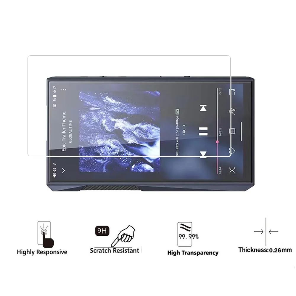 Walieoka Screen Protector Compatible with FIIO M23,9H Hardness Tempered Glass Protective Film,Scratch Resistant Anti-Fingerprint [2 Pack], Crystal Clear - Image 3