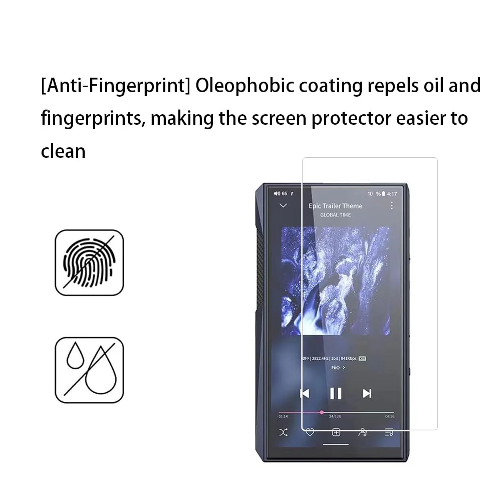 Walieoka Screen Protector Compatible with FIIO M23,9H Hardness Tempered Glass Protective Film,Scratch Resistant Anti-Fingerprint [2 Pack], Crystal Clear - Image 4