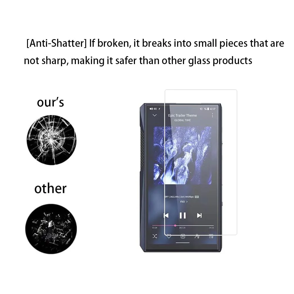 Walieoka Screen Protector Compatible with FIIO M23,9H Hardness Tempered Glass Protective Film,Scratch Resistant Anti-Fingerprint [2 Pack], Crystal Clear - Image 5