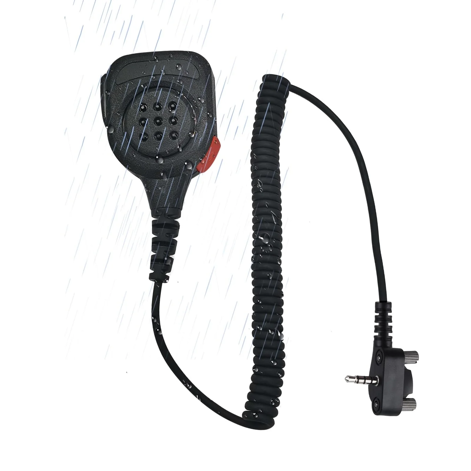 Walkie Talkie Shoulder Mic 3.5mm Screw in Speaker Microphone 3.5mm Jack for Motorola Vertex Standard Radio vx-261 vx261 vx 261 evx-261 evx s24 evx-s24 evx-534(IP65 Waterproof) (Black) Black