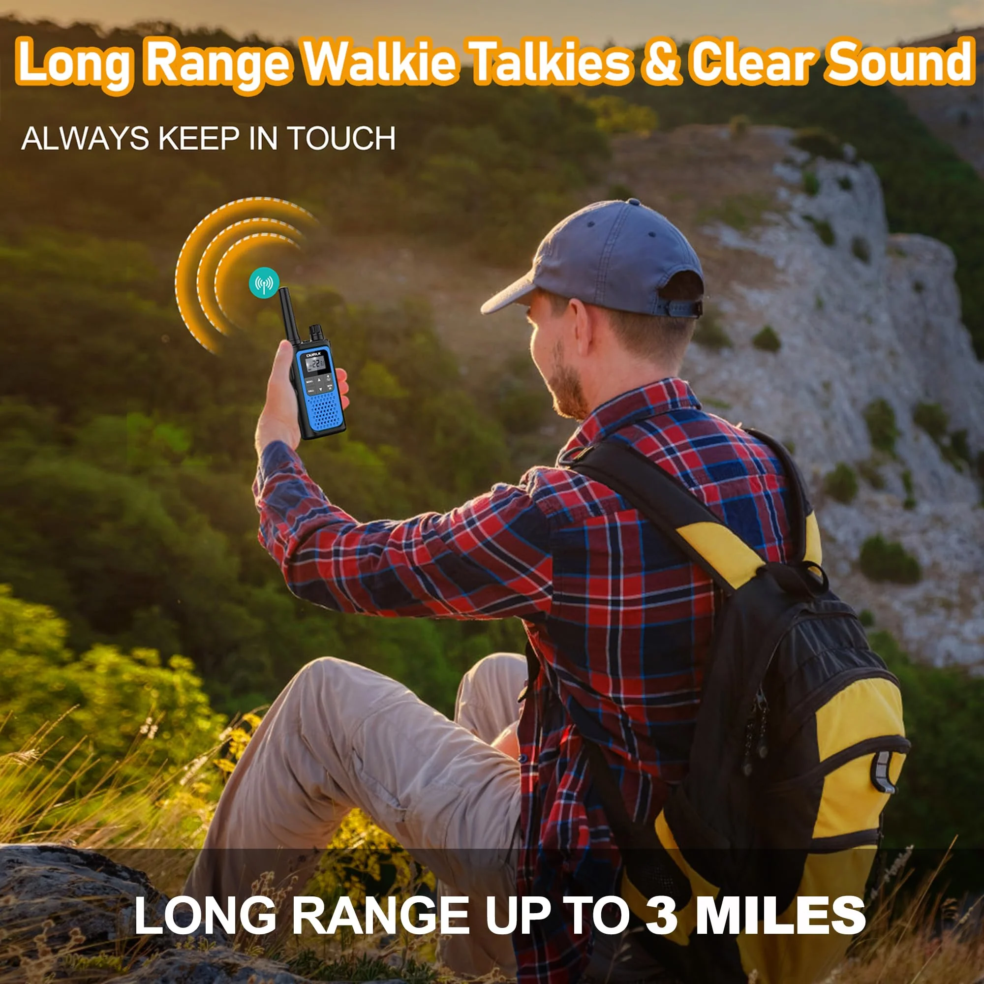 Walkie Talkies for Adults Long Range 2 Pack, Rechargeable Walkie Talkies 22 FRS Channels Two Way Radios with NOAA Weather Receiver, Noise Reduction, Volume Adjustment, LED Flashlight, 1800mAh Battery - Image 4