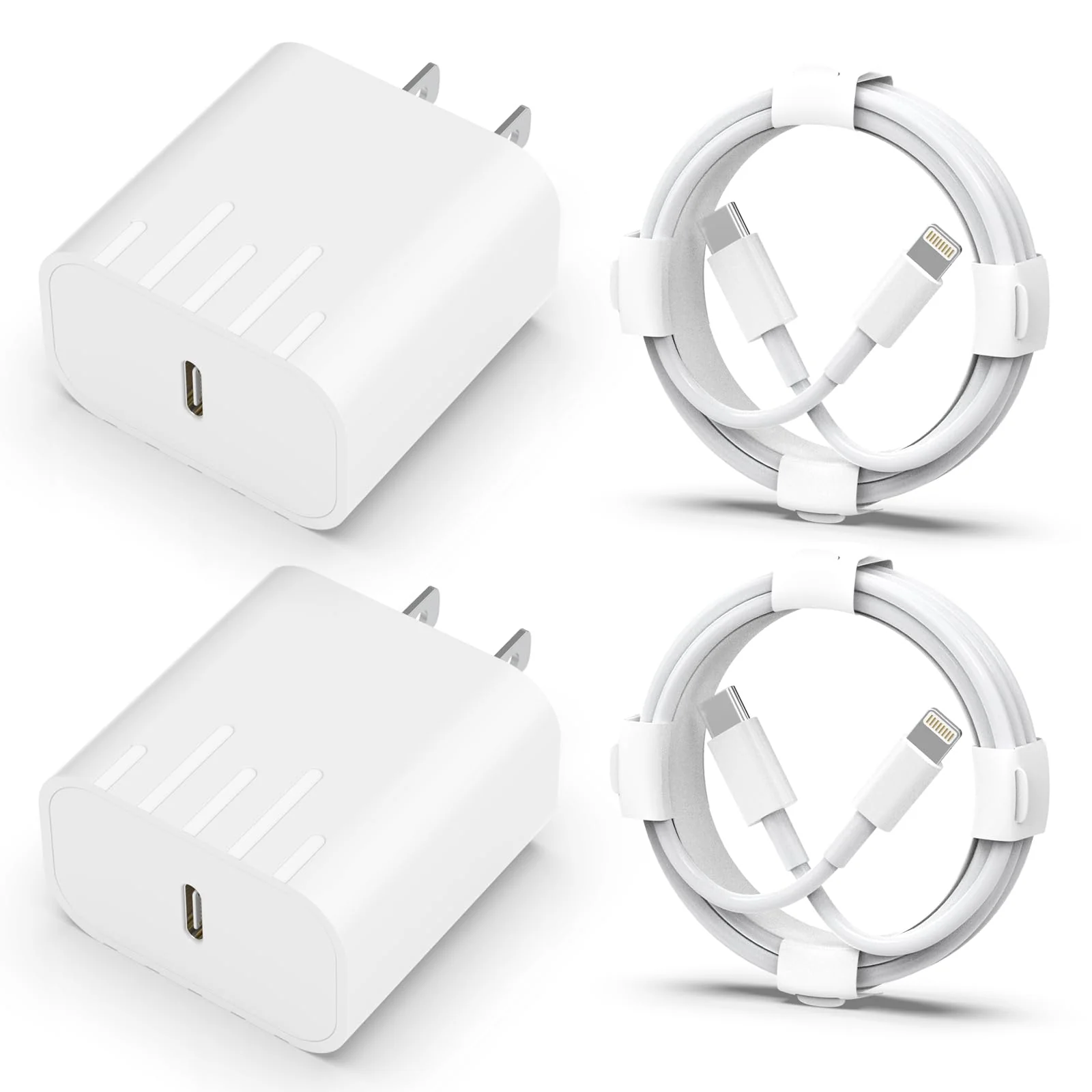 Wall Charger for iPhone 14 Pro Max iPhone 13 12 11 XSXR iPad 2 Pack 20W PD iPhone Charger with 2 Pack 6FT Type C iPhone Lightning Cable USB C Fast Charging USB C Power Adapter
