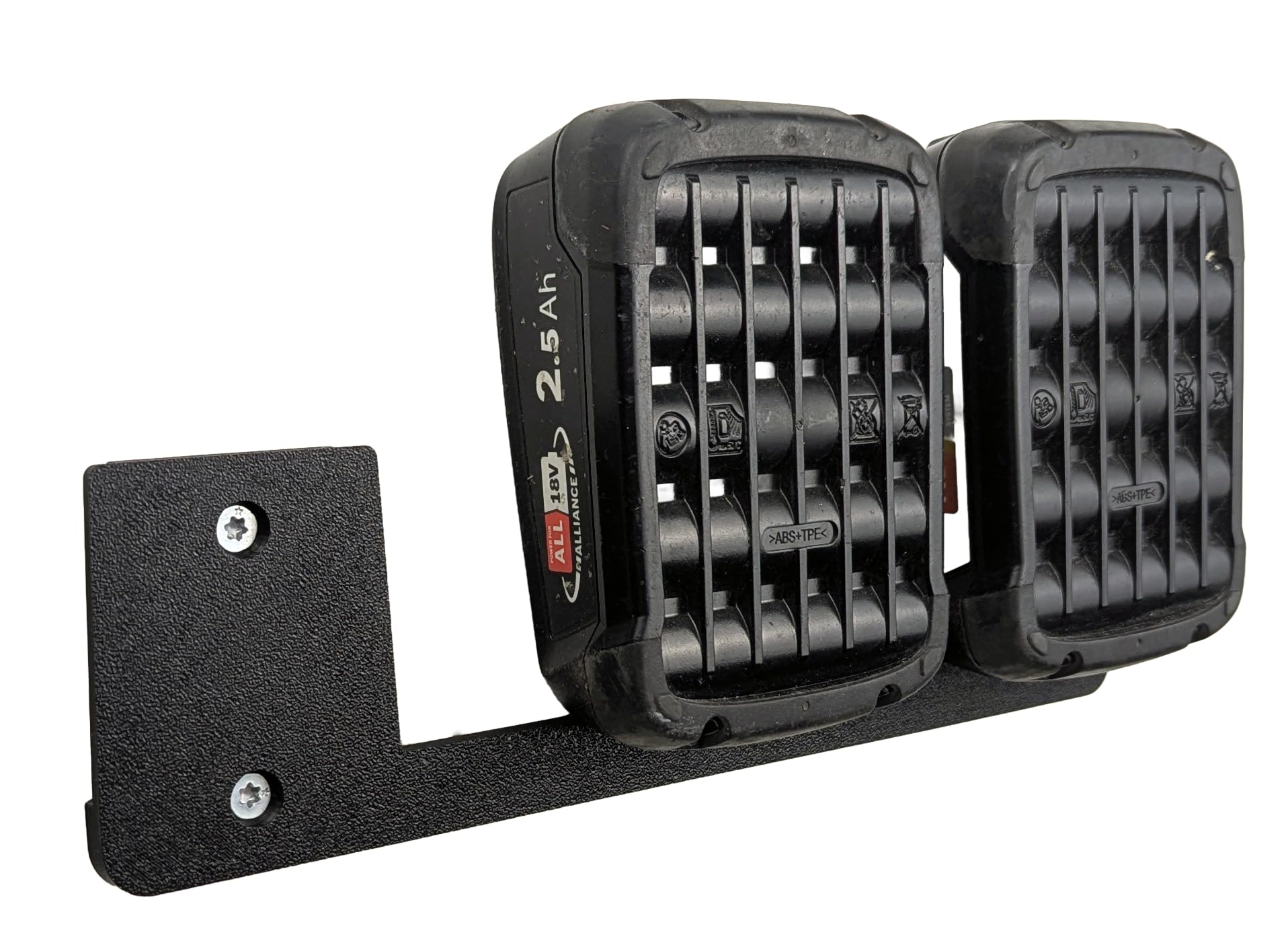 Wall Mount for 3 x Bosch 18 V Batteries Compatible with PBA Batteries from the Green Home & Garden Series - Black - Space Saving & Stable - Made in Germany | Xebtec (for 3 Batteries) für 3 Akkus