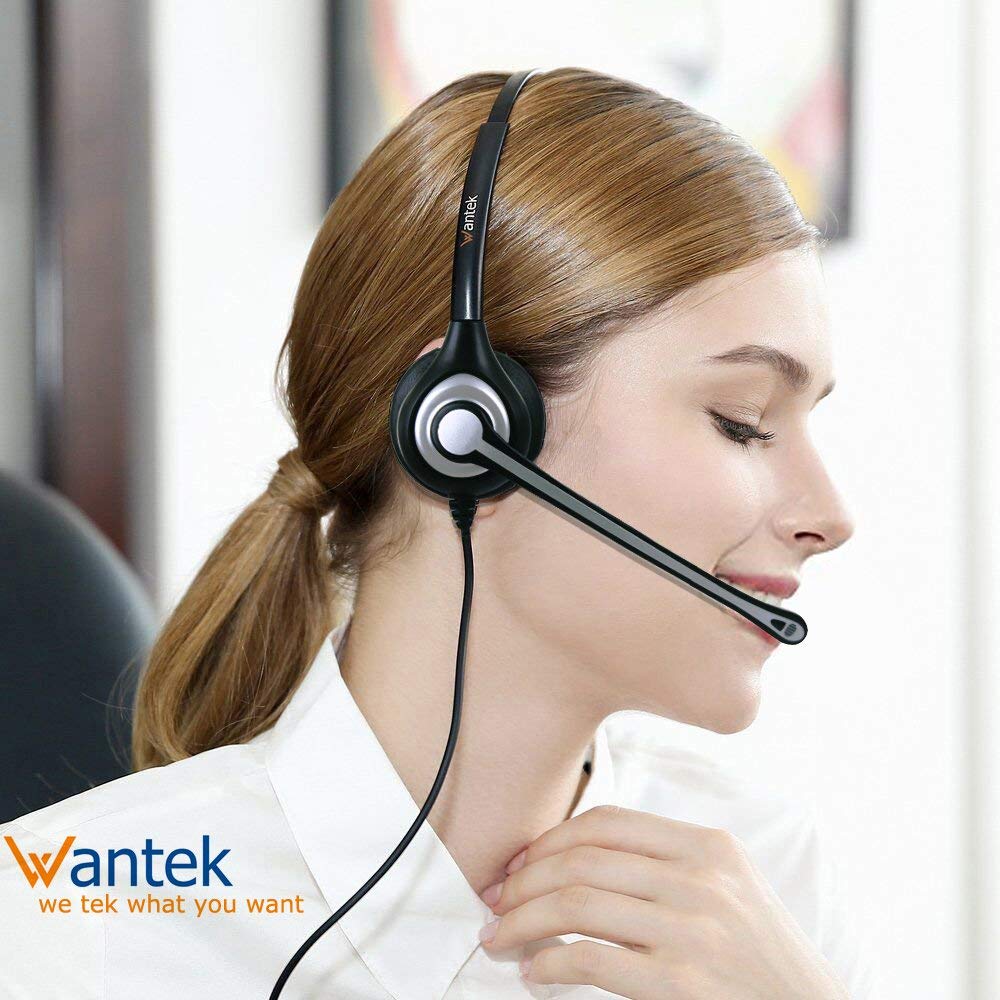 Wantek 2.5mm Telephone Headset with Mic Noise Cancelling, Office Phone Headset Compatible with AT&T ML17929 Panasonic Vtech RCA Uniden Cisco SPA Grandstream Polycom Cordless Dect Phones(F600J25) Monaural F600J25 - Image 3