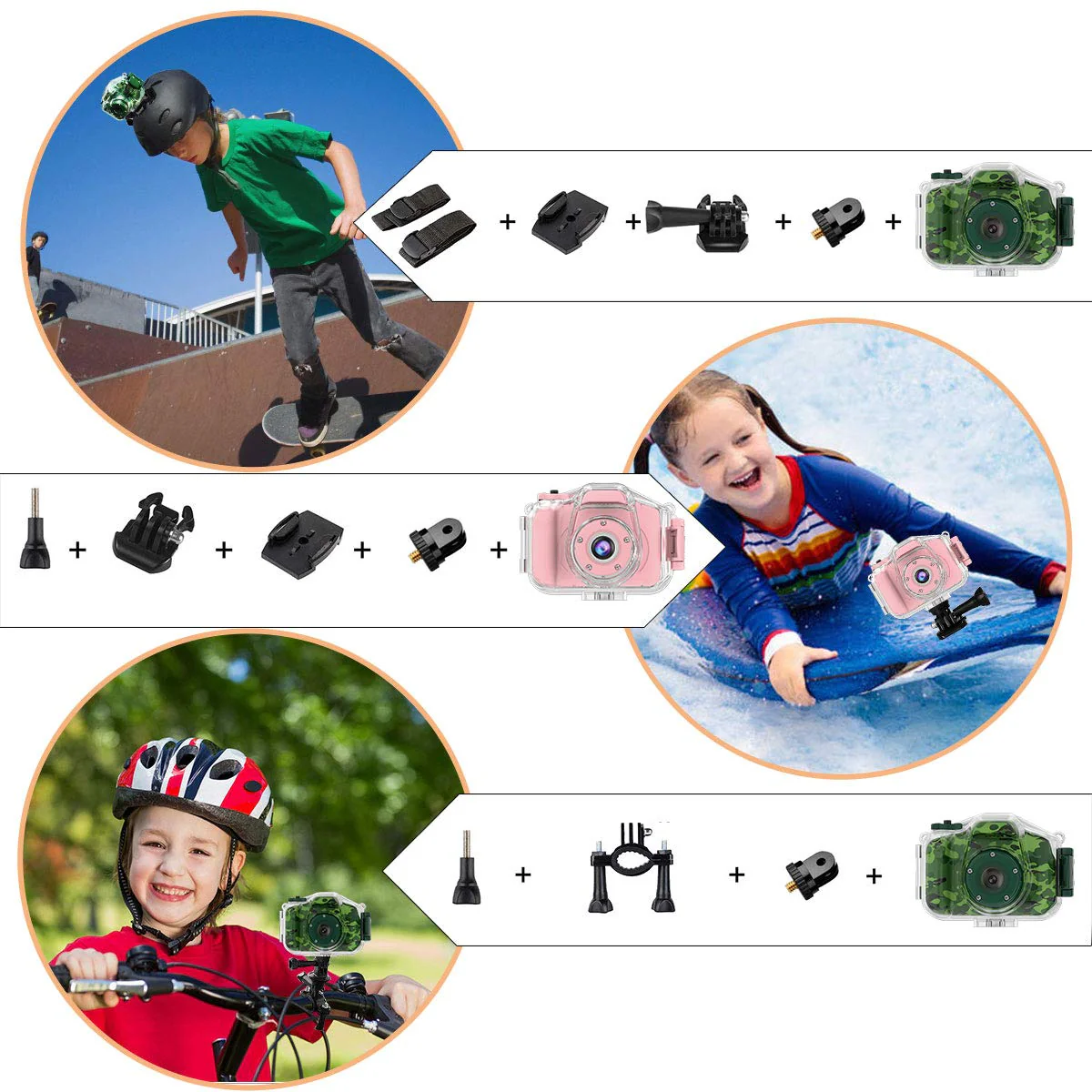 Waterproof Camera for Kids, Christmas Birthday Gifts for Boys Girls 3-12 Year Old, Mini HD Toddler Digital Video Children Travel Camcorder, 2 Inch IPS Screen with 32GB Card (Green) Green - Image 5