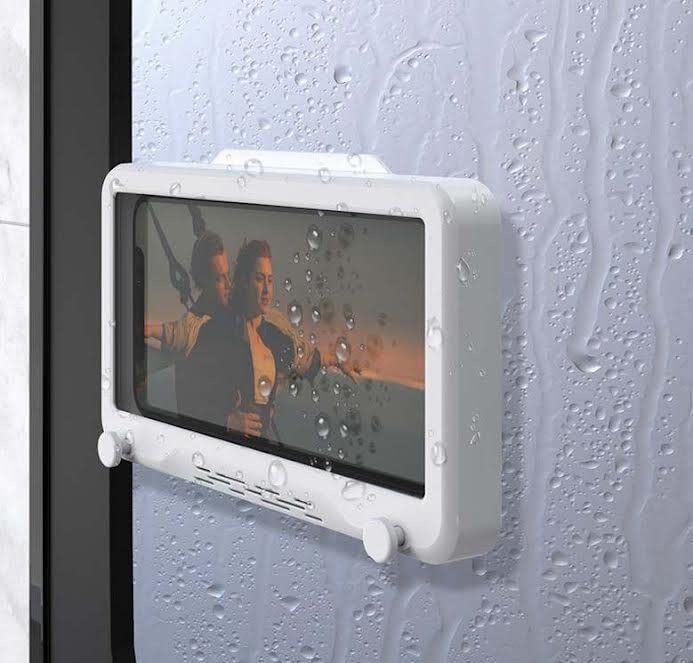 Waterproof Shower Phone Holder Upgraded - 360° Rotation, Anti -Touch Screen, Wall Mount Shelf in Bathroom, Bathtub, Kitchen, Shower, Compatible with 4" - 6.8" All Cell Phones Fits, (Apple & Samsung) - Image 3