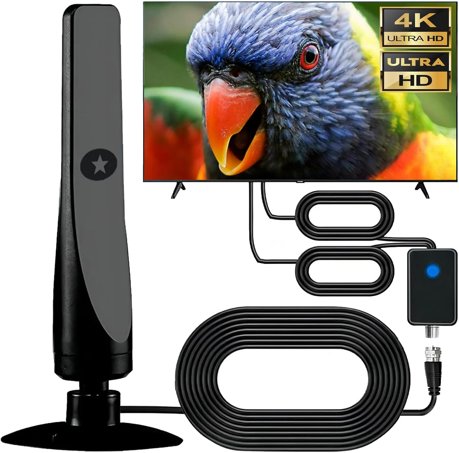 Wave max Tv Antenna 2024, Wave max Tv Antenna Signal Booster, Coverage Up to 500 Miles, Supports 4k Indoor Full Hd Smart Tv.