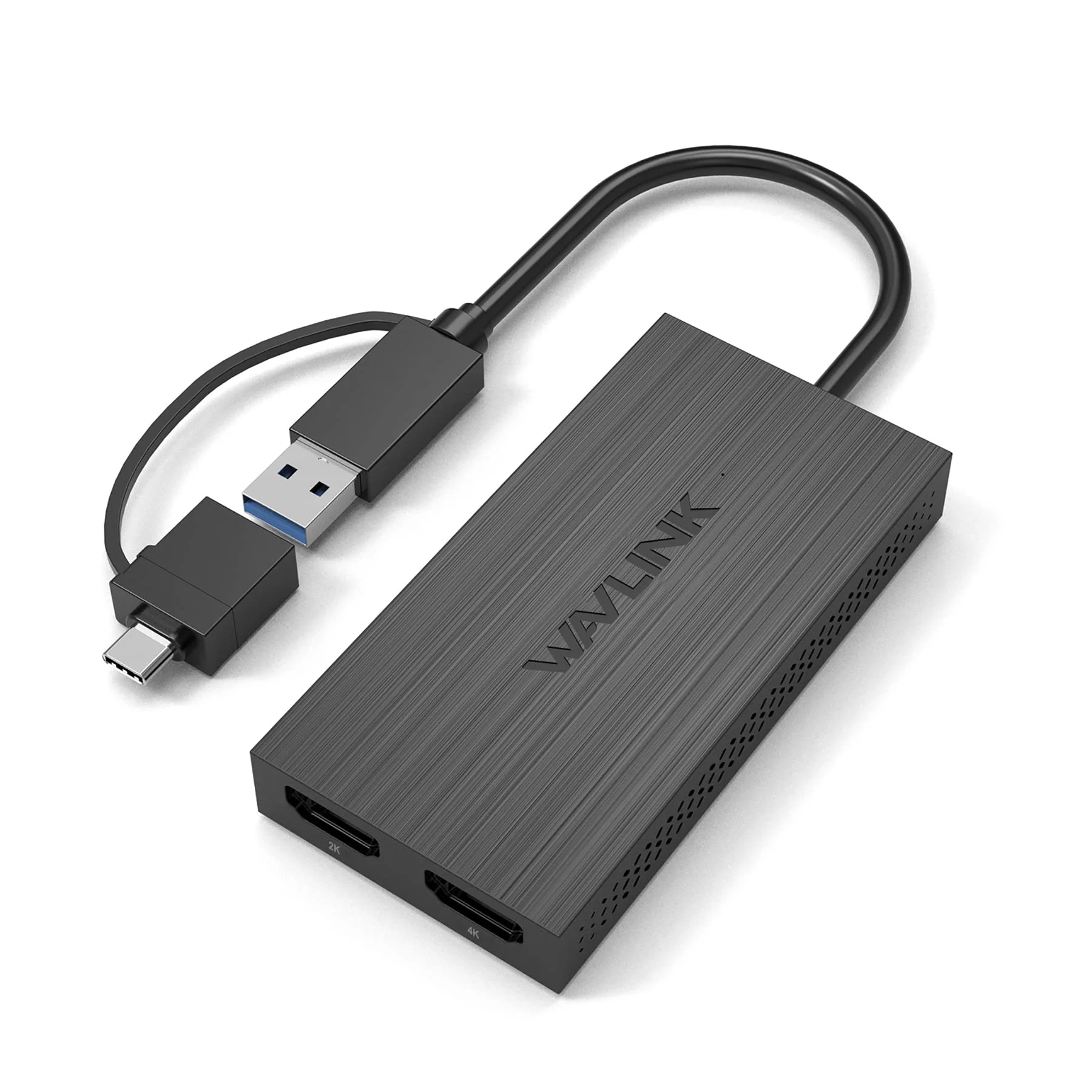 WAVLINK USB C or USB 3.0 to Dual HDMI Adapter, 1080P@60Hz Dual Monitors for Windows 7/8/8.1/10/11, Mac OS 10.10+, ChromeOS, Android,Thunderbolt 3/4, Not Compatible with Linux, iPad OS USB to Dual HDMI Adapter