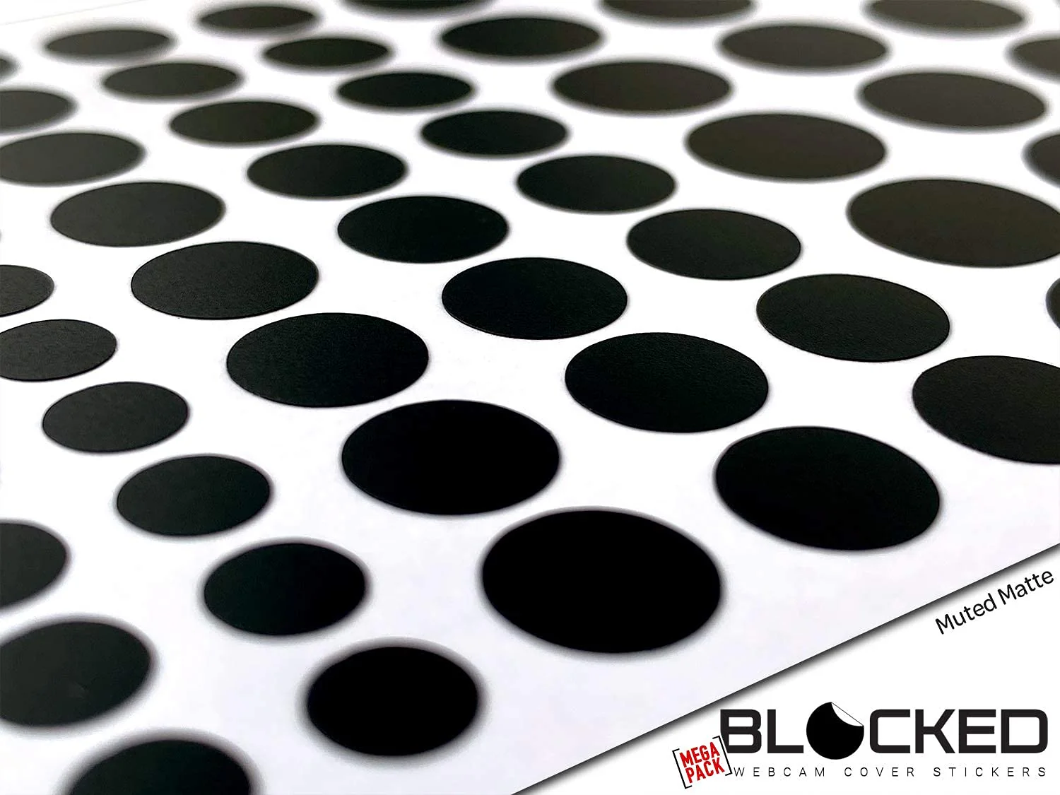 Webcam/Camera Vinyl Covers | 95 Low-Tack Restickable Webcam Sticker | 5-Sizes | Black 95-Pack (Muted Matte) Black 95-pack | Muted Matte - Image 4