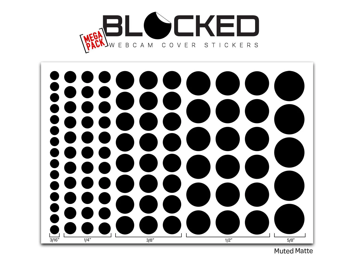 Webcam/Camera Vinyl Covers | 95 Low-Tack Restickable Webcam Sticker | 5-Sizes | Black 95-Pack (Muted Matte) Black 95-pack | Muted Matte - Image 7