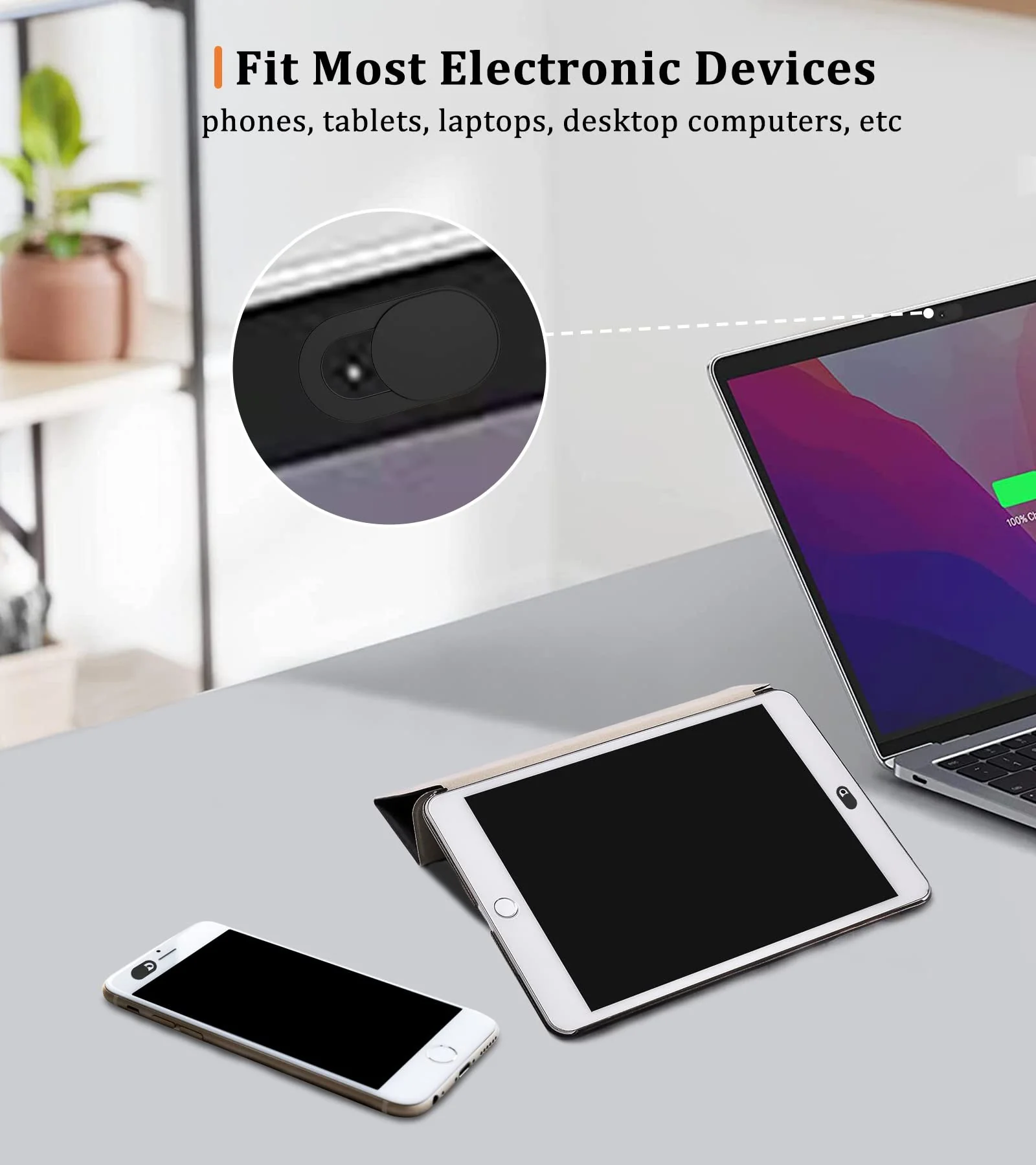Webcam Cover, 0.03in Ultra Thin Slide Web Camera Covers for Laptop Computer Smartphone Mac iMac Macbook, Sliding Blocker Cover Protect Your Privacy Security (9*Black) 9*Black - Image 5