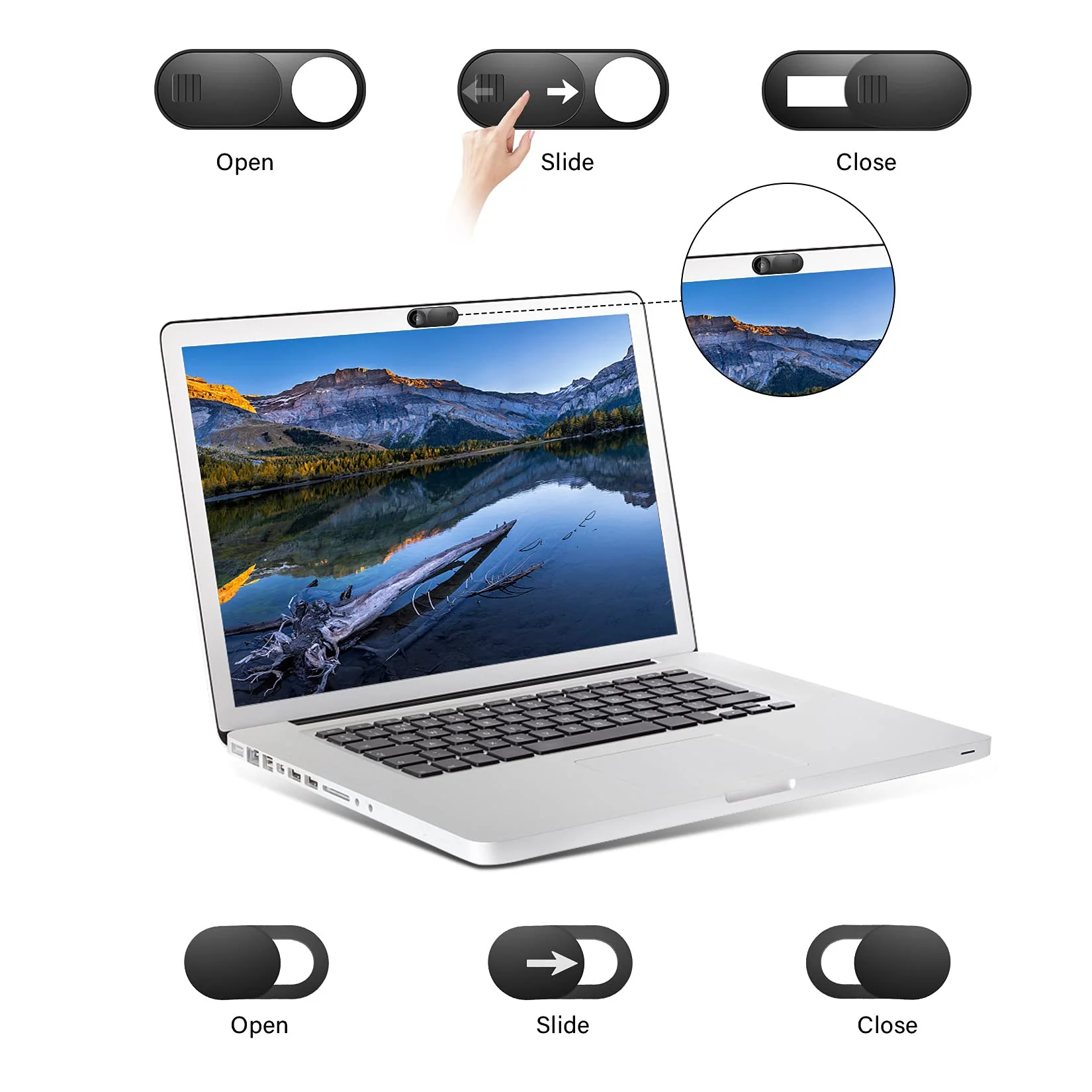 Webcam Cover, 11 Pack Laptop Camera Cover Slide, Phone Camera Cover, Ultra Thin Webcam Cover Slide Compatible with MacBook, Laptop, iMac, Desktop, PC, iPad, iPhone, Cell Phone Black (Small 8 Pcs+Large 3 Pcs) - Image 7