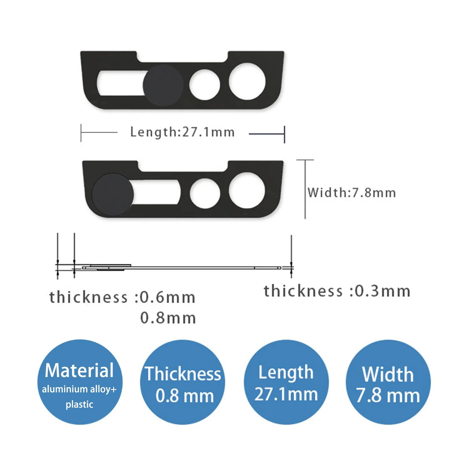 Webcam Cover,Front Camera Cover Compatible for iPhone 13,iPhone 13 Mini,iPhone 13 Pro,iPhone 13 Pro Max,Protect Privacy and Security,Not Affect Face ID, 2 Pack-Black Black - Image 9