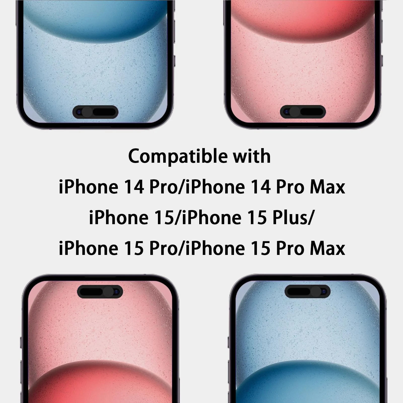 Webcam Cover,Front Camera Cover Compatible for Phone 15/15 Plus/15 Pro/15 Pro Max/14 Pro/14 Pro Max,Protect Privacy and Security,Not Affect Face ID, 2 Pack-Black Black - Image 4