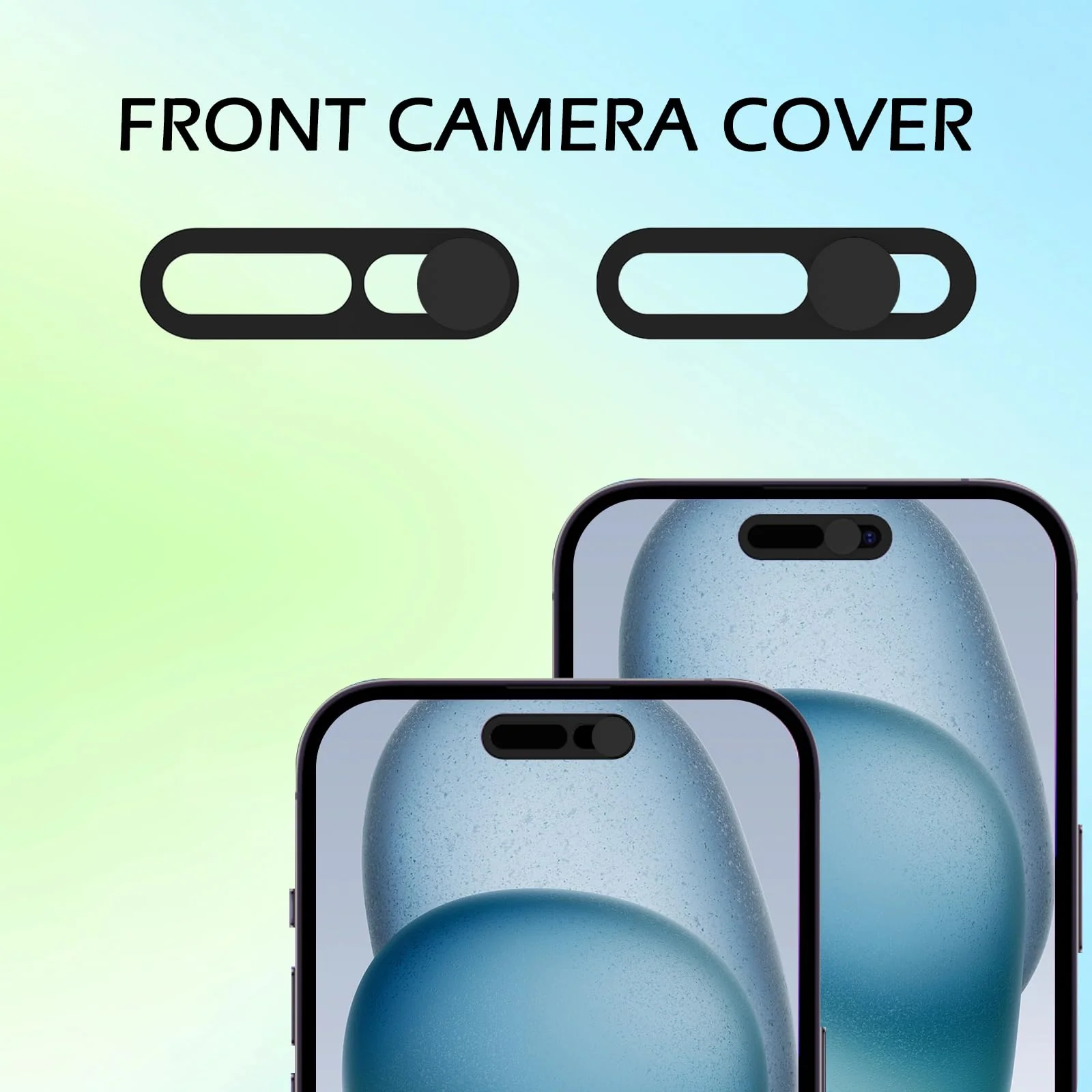Webcam Cover,Front Camera Cover Compatible for Phone 15/15 Plus/15 Pro/15 Pro Max/14 Pro/14 Pro Max,Protect Privacy and Security,Not Affect Face ID, 2 Pack-Black Black - Image 7