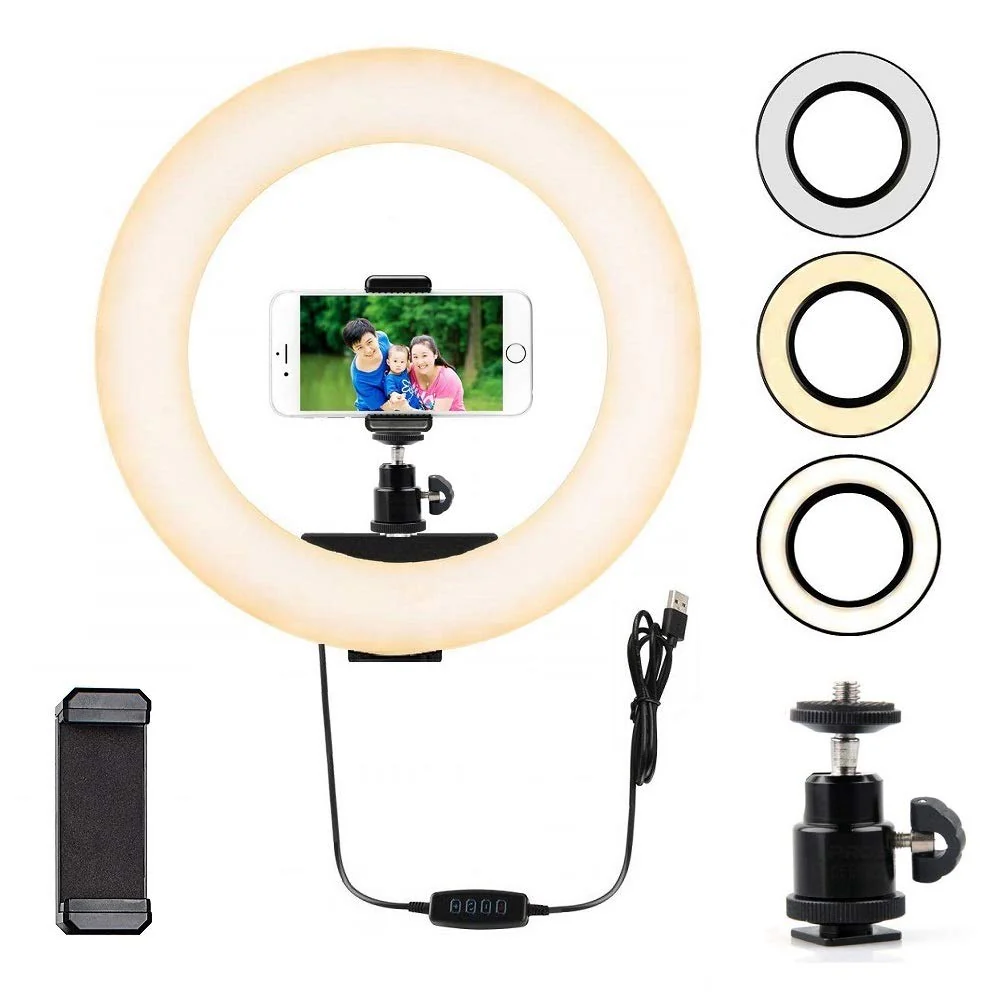 Webcam Light, Ring Light for Logitech Webcam C920,C922x,C930e,Brio 4K,C925e,C922,C930,C615 1/4'' Screw Hole- 10'' Light (Without Tripod and Stand) - Image 4